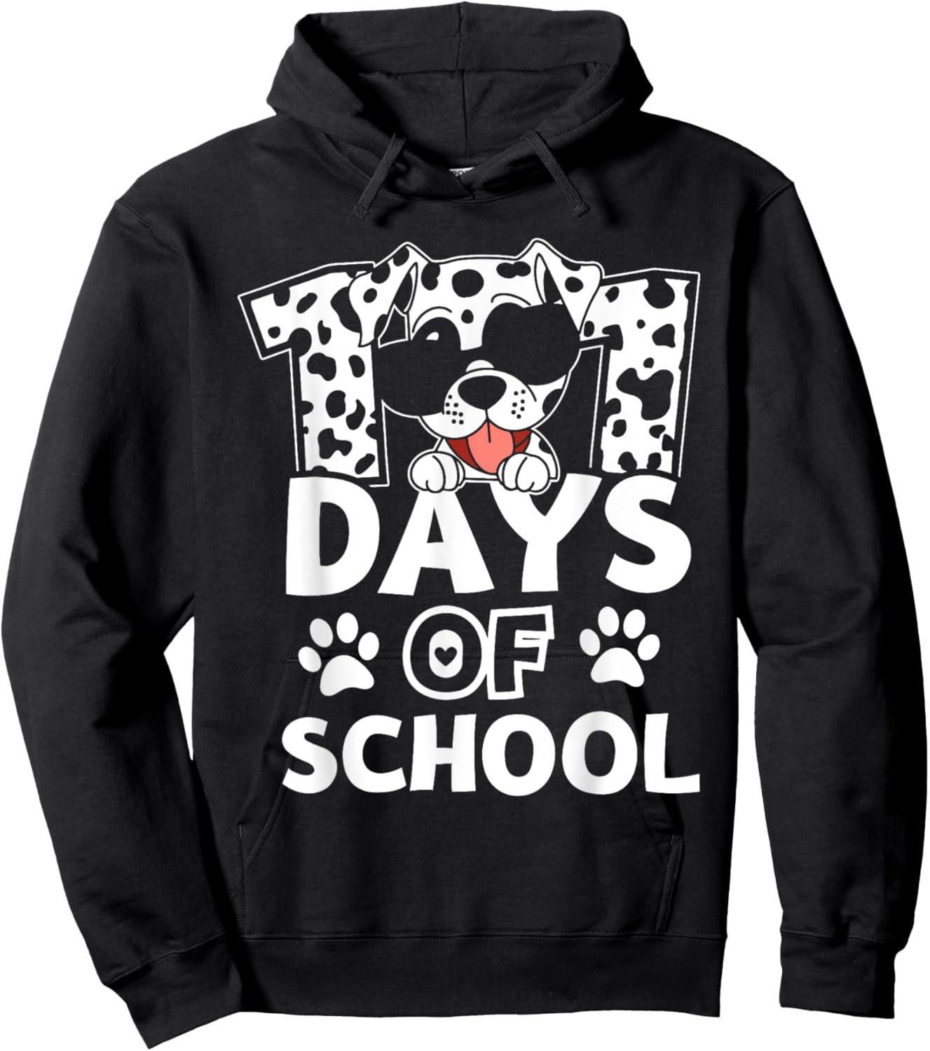 Happy 101 Days School Cute Dog 100 Days Smarter Student Kids Hoodie - Hoodie | Black