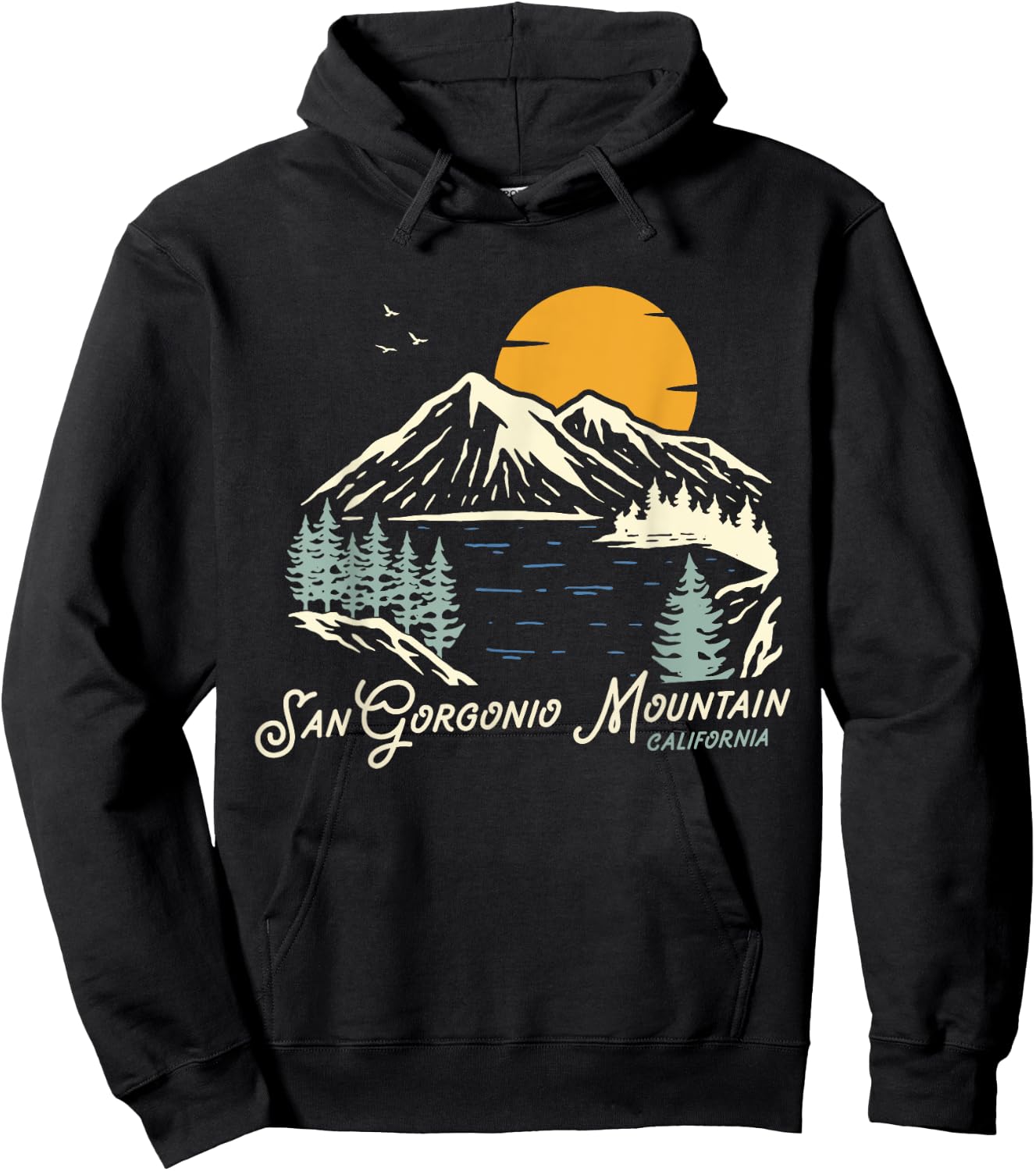 San Gorgonio Mountain Shirt, Hiking & Outdoor California Hoodie - Hoodie | Black