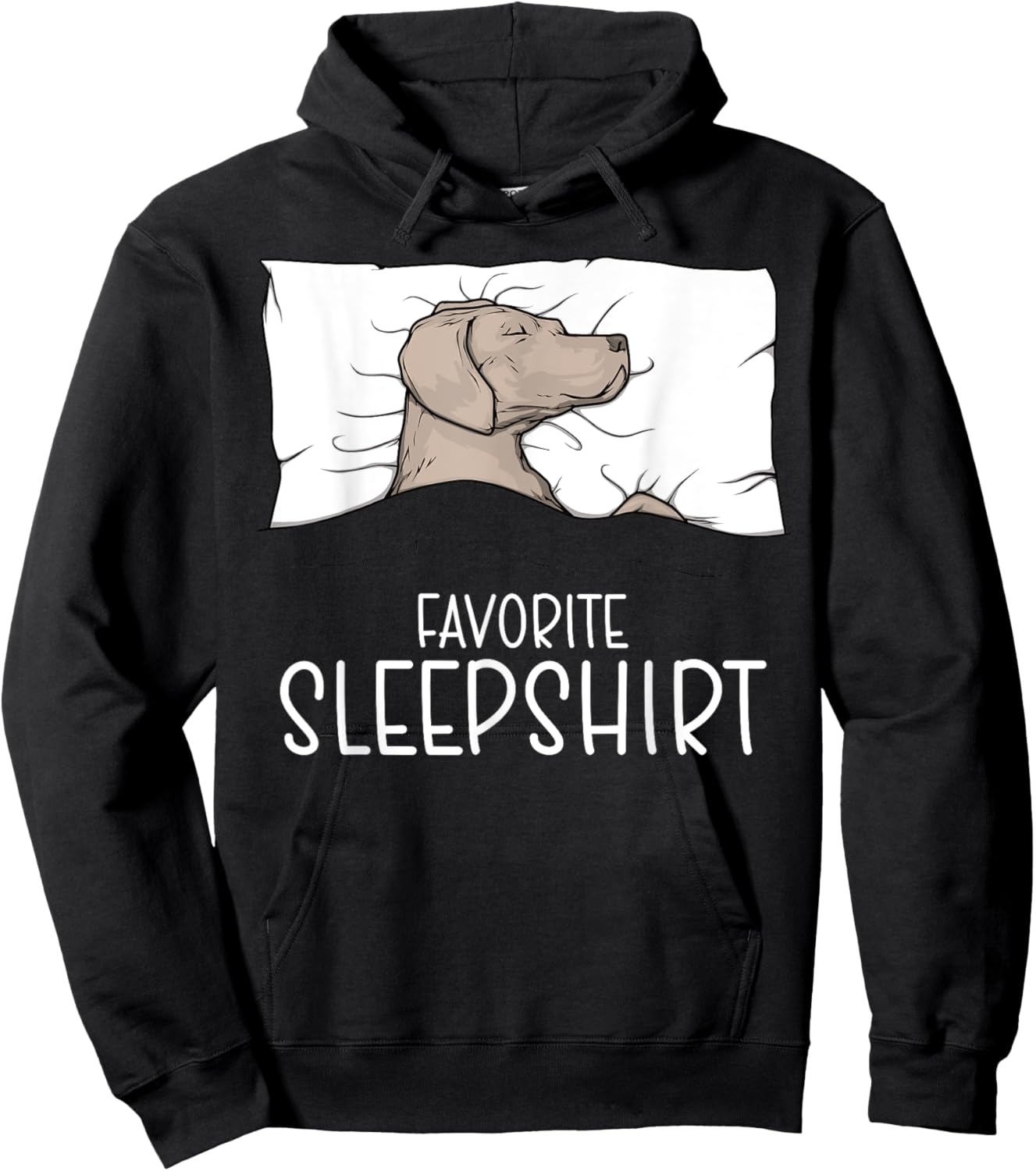 Favorite Sleepshirt Weimaraner Dog Napping Weimaraner Pajama Women Girls Kids Hoodie - Hoodie | Black
