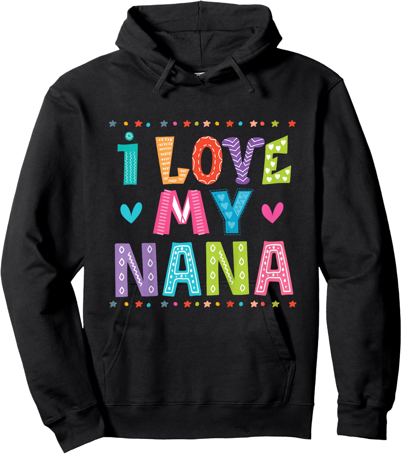 I Love My Nana for Grandchild Hoodie - Hoodie | Black