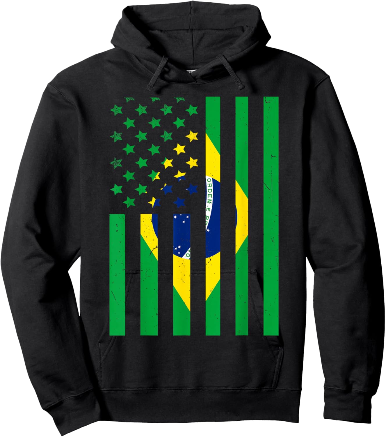 Brazil American USA Flag Brazilian Pride Hoodie - Hoodie | Black