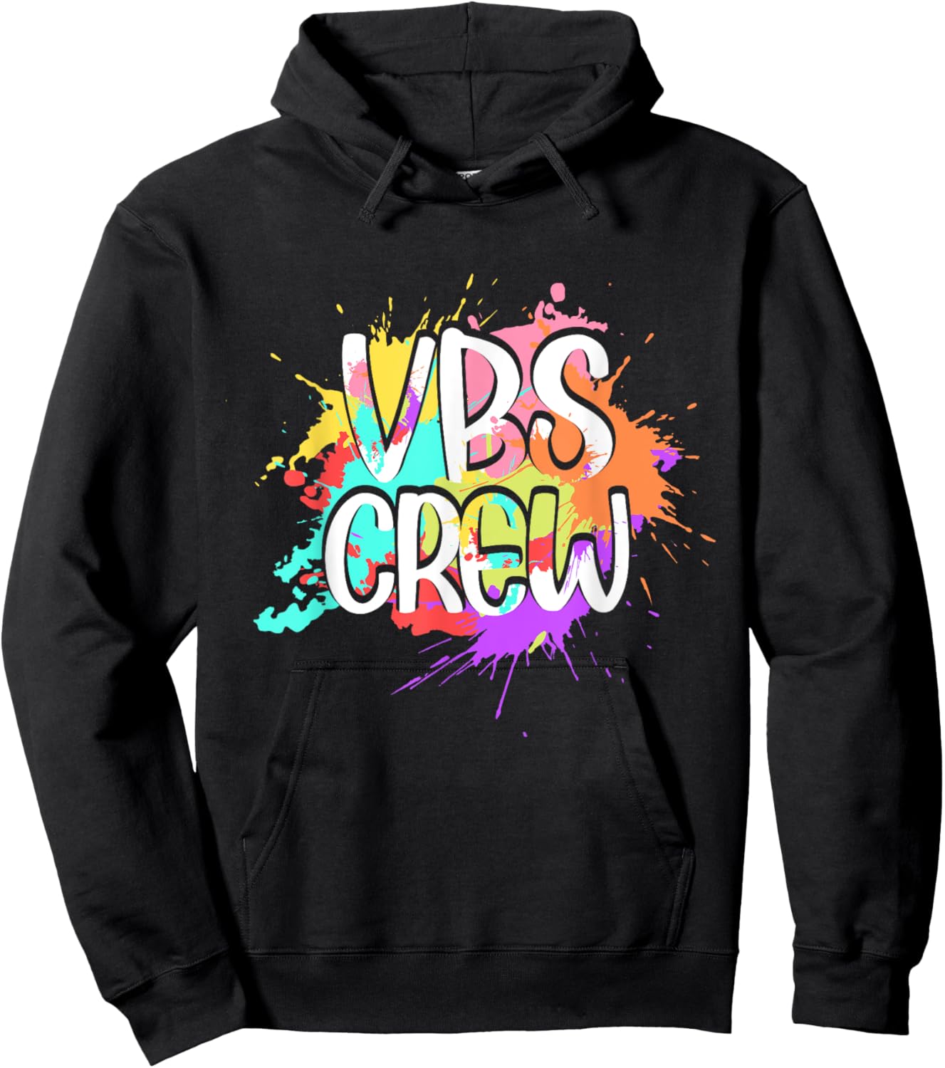 I Love VBS Crew Vacation Bible School Paint Splatter Hoodie - Hoodie | Black