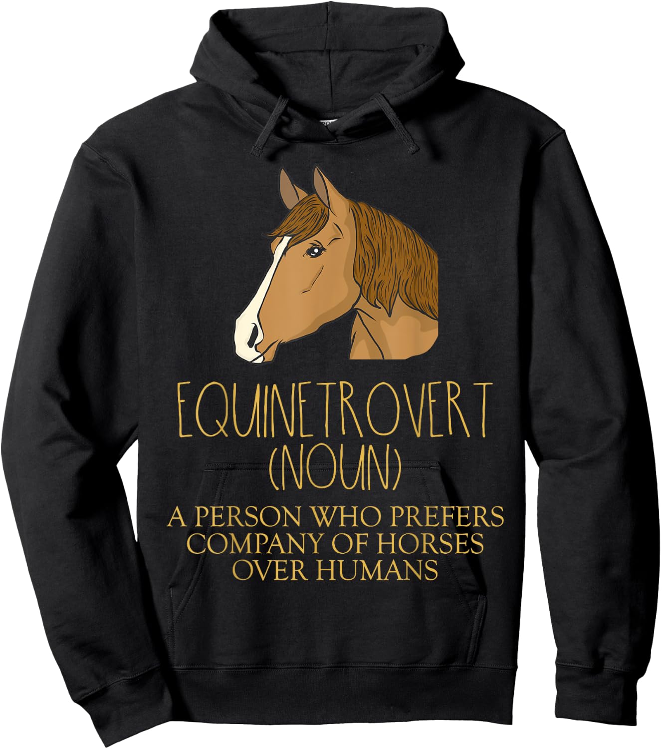 Horse Lover Gifts Funny Meme Saying Horse Definition Girls Hoodie - Hoodie | Black