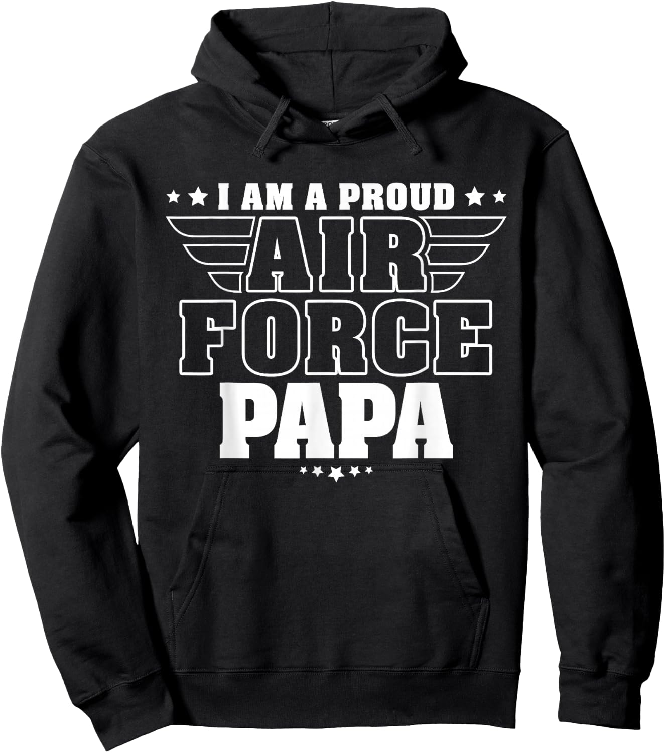 Proud Air Force Papa Patriotic Pride Military Grandfather Hoodie - Hoodie | Black