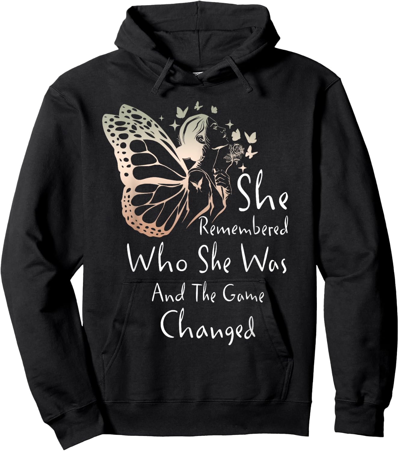 She Remembered Who She Was And The Game Changed Gift Hoodie - Hoodie | Black