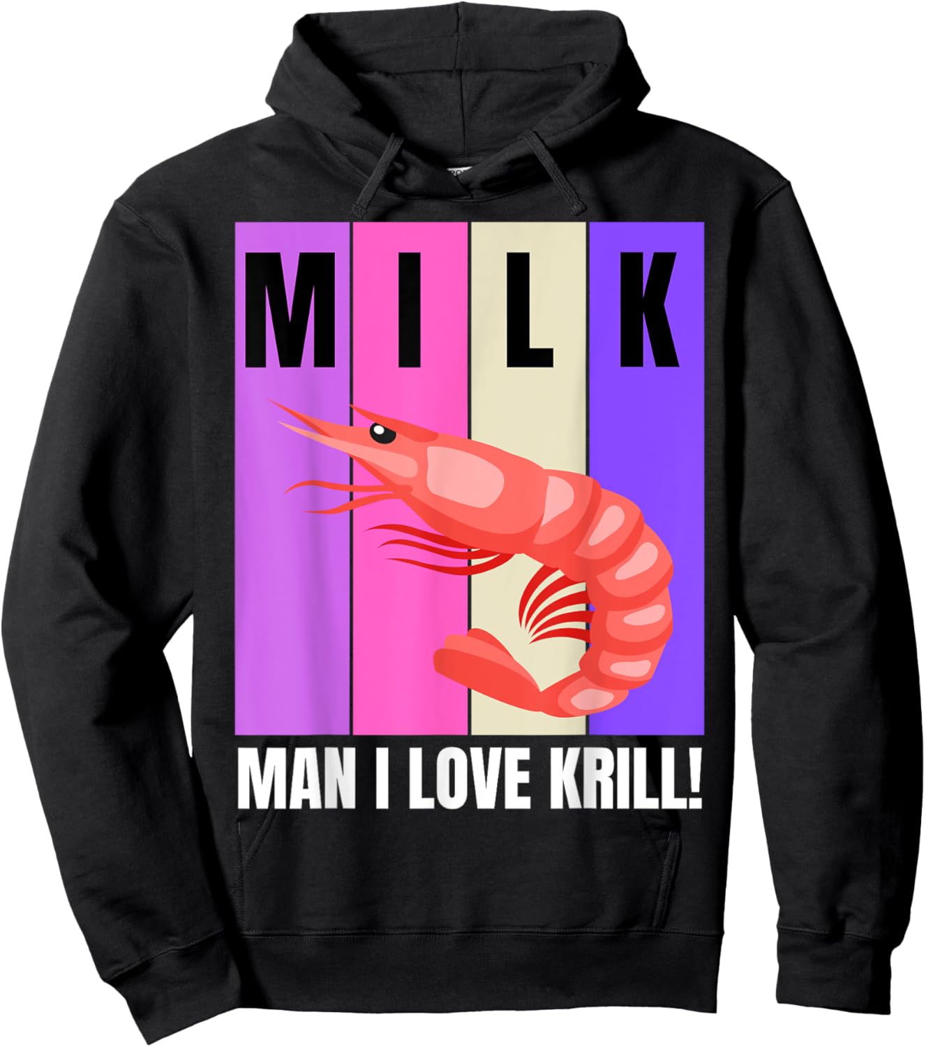 I Love Krill! Seaside Joke Fishing Pun Funny Krill Hoodie - Hoodie | Black