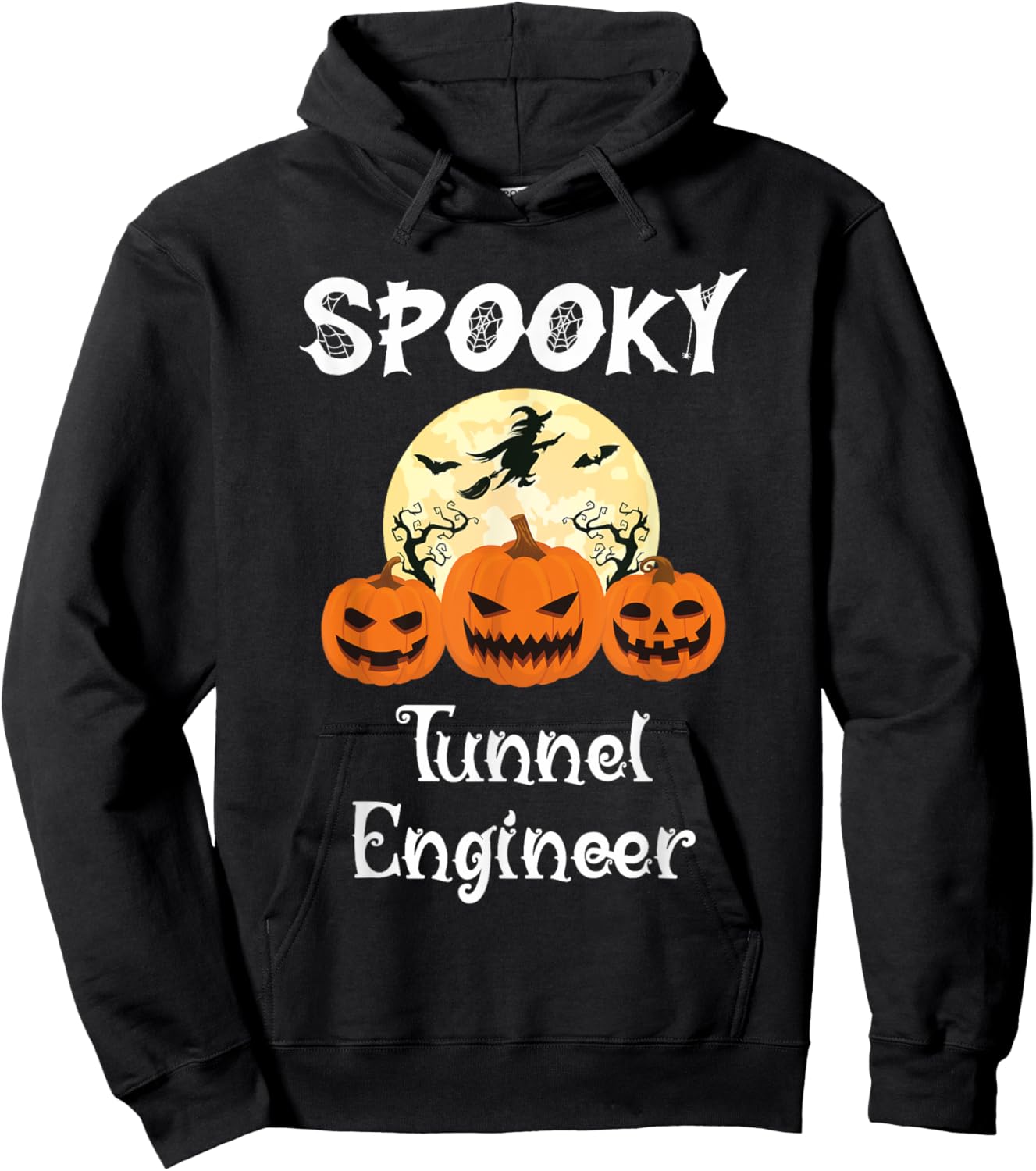 Spooky Tunnel Engineer Funny Halloween Hoodie - Hoodie | Black