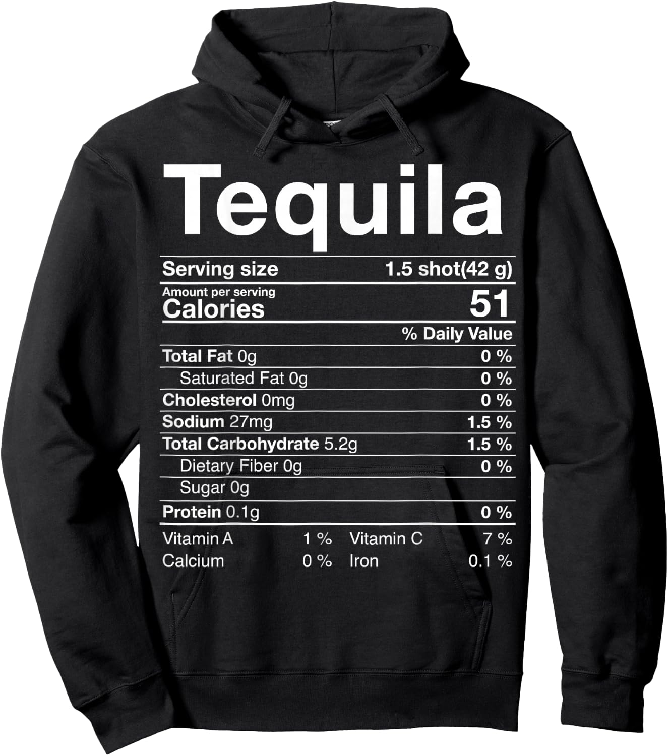 Tequila Nutrition Facts Thanksgiving Gift Drinking Costume Hoodie - Hoodie | Black