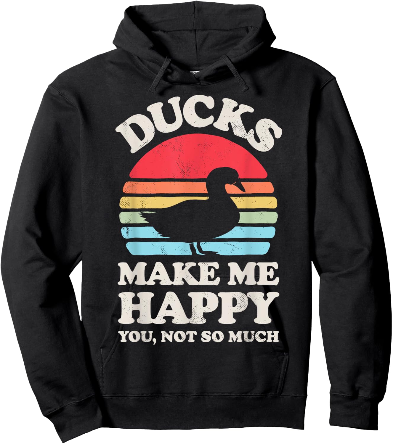 Ducks Make Me Happy Funny Duck Lover Farmer Farm Retro Men Hoodie - Hoodie | Black