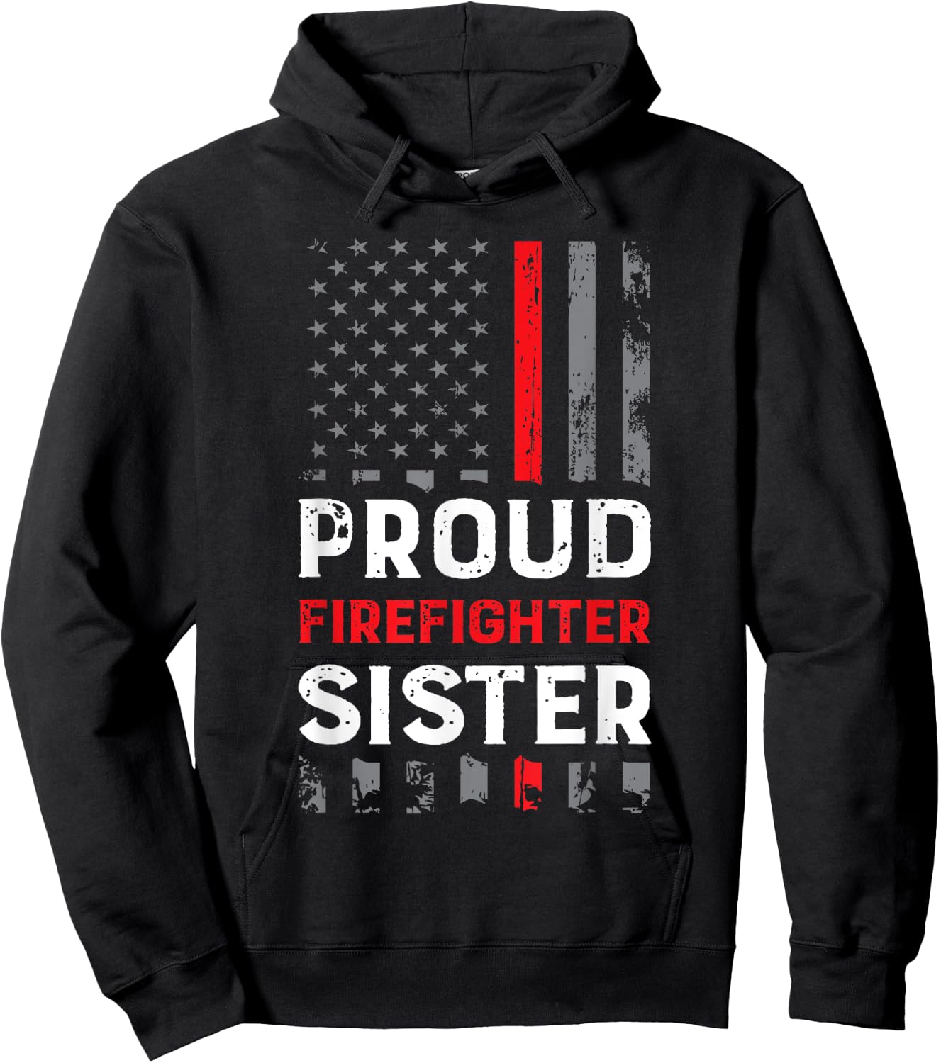 Proud Firefighter Sister Shirt for Support of Sister Brother Hoodie - Hoodie | Black