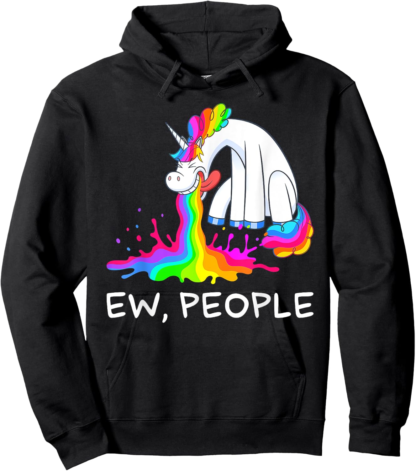 Ew People Unicorn Vomiting Hoodie - Hoodie | Black
