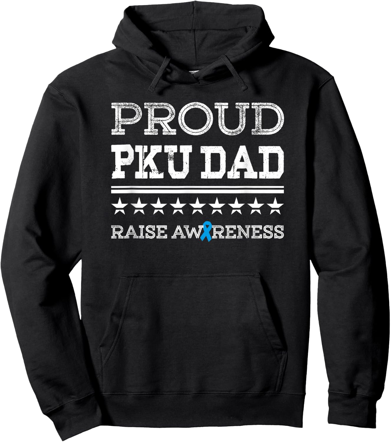 PKU Awareness Proud Dad Stars & Stripes T Shirt Hoodie - Hoodie | Black