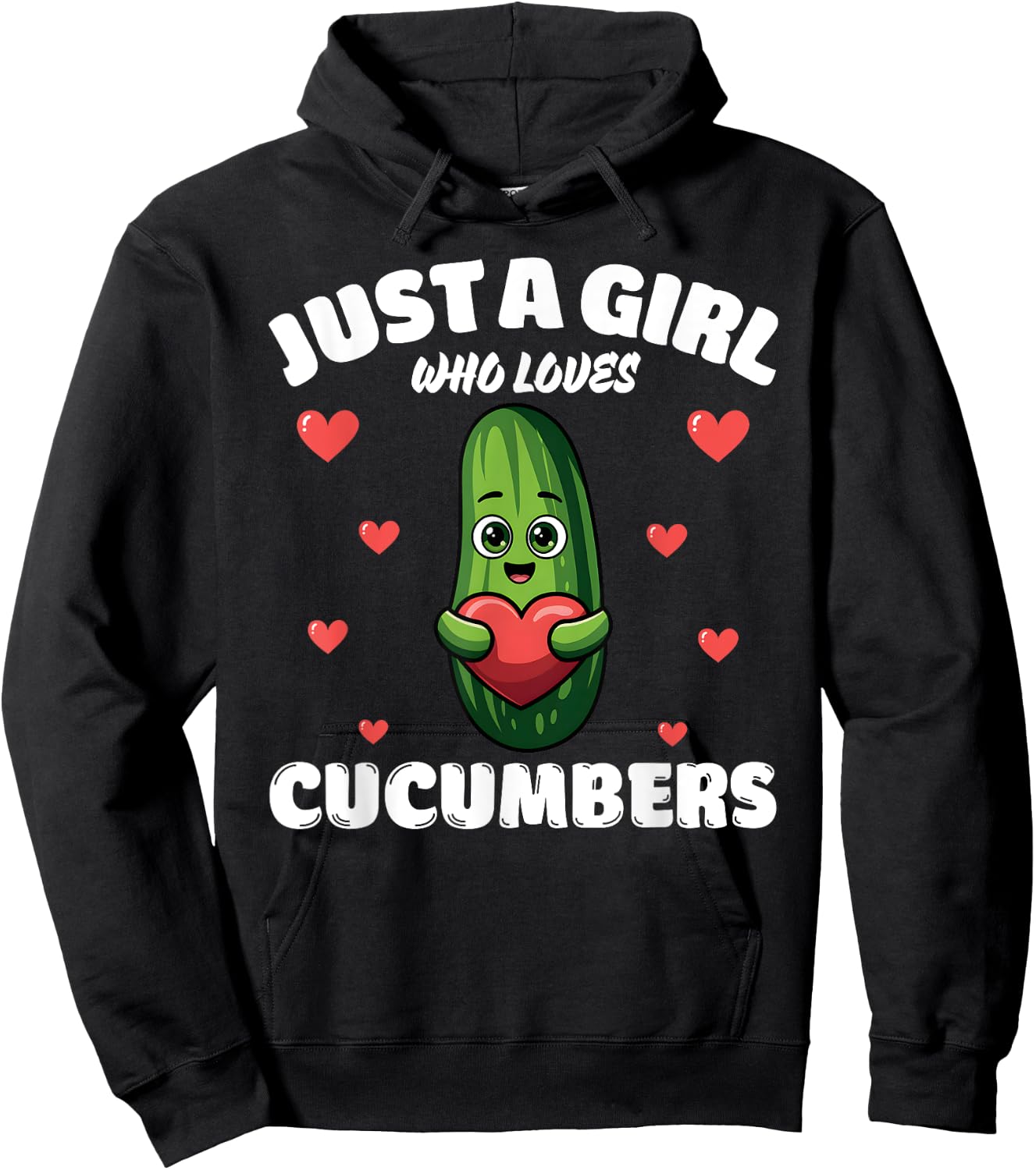 Just A Girl Who Loves Cucumbers, Cucumber Lover Hoodie - Hoodie | Black