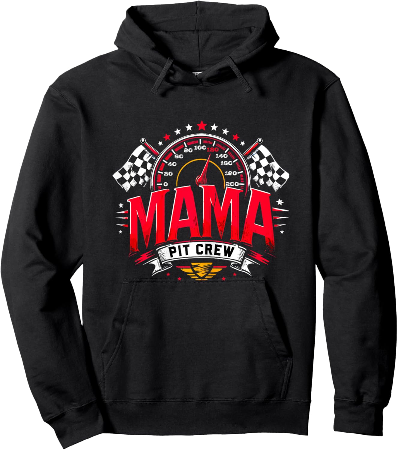 Mama Pit Crew Mom Racing Hoodie - Hoodie | Black