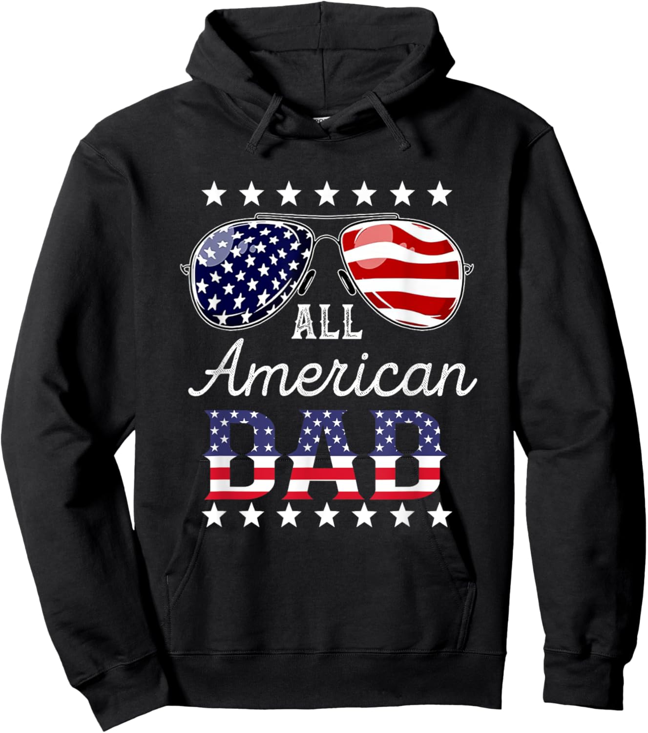 All American Dad 4th of July Sunglasses Family Hoodie - Hoodie | Black