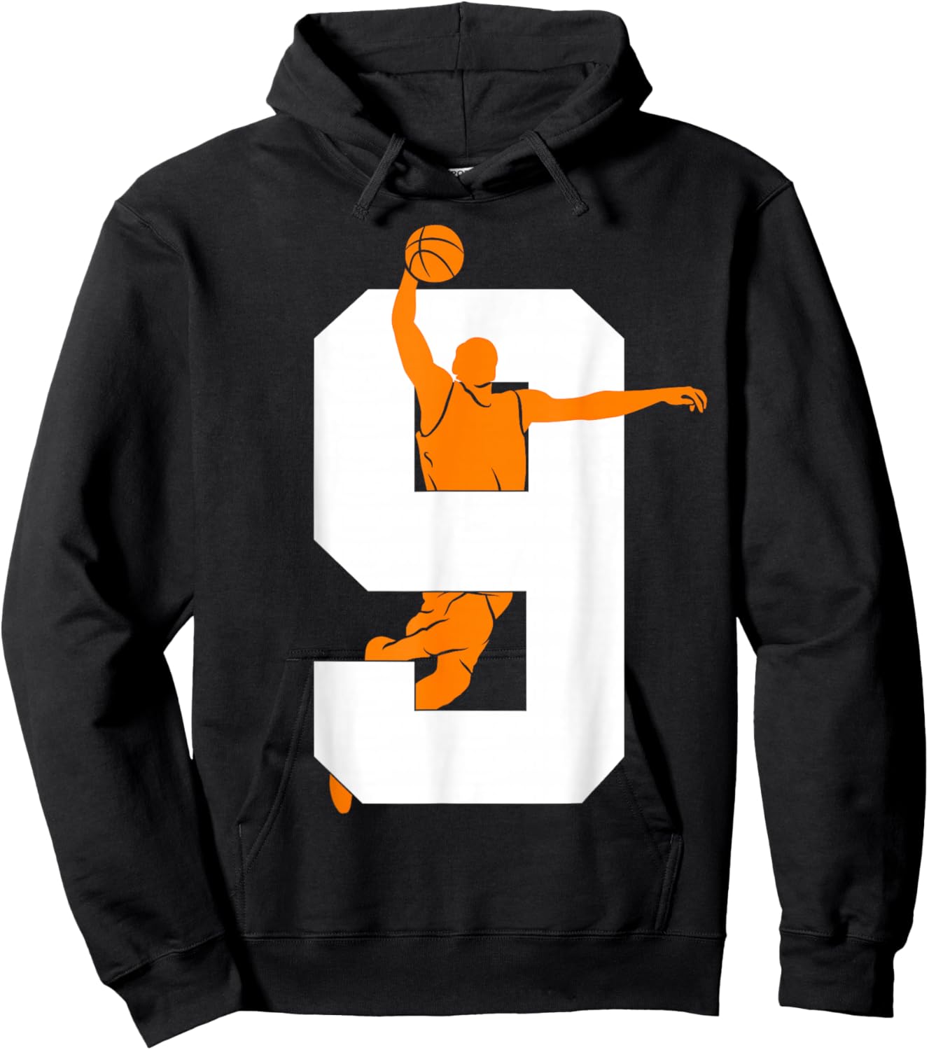 Number 9 Years Basketball 9th Birthday Hoodie - Hoodie | Black