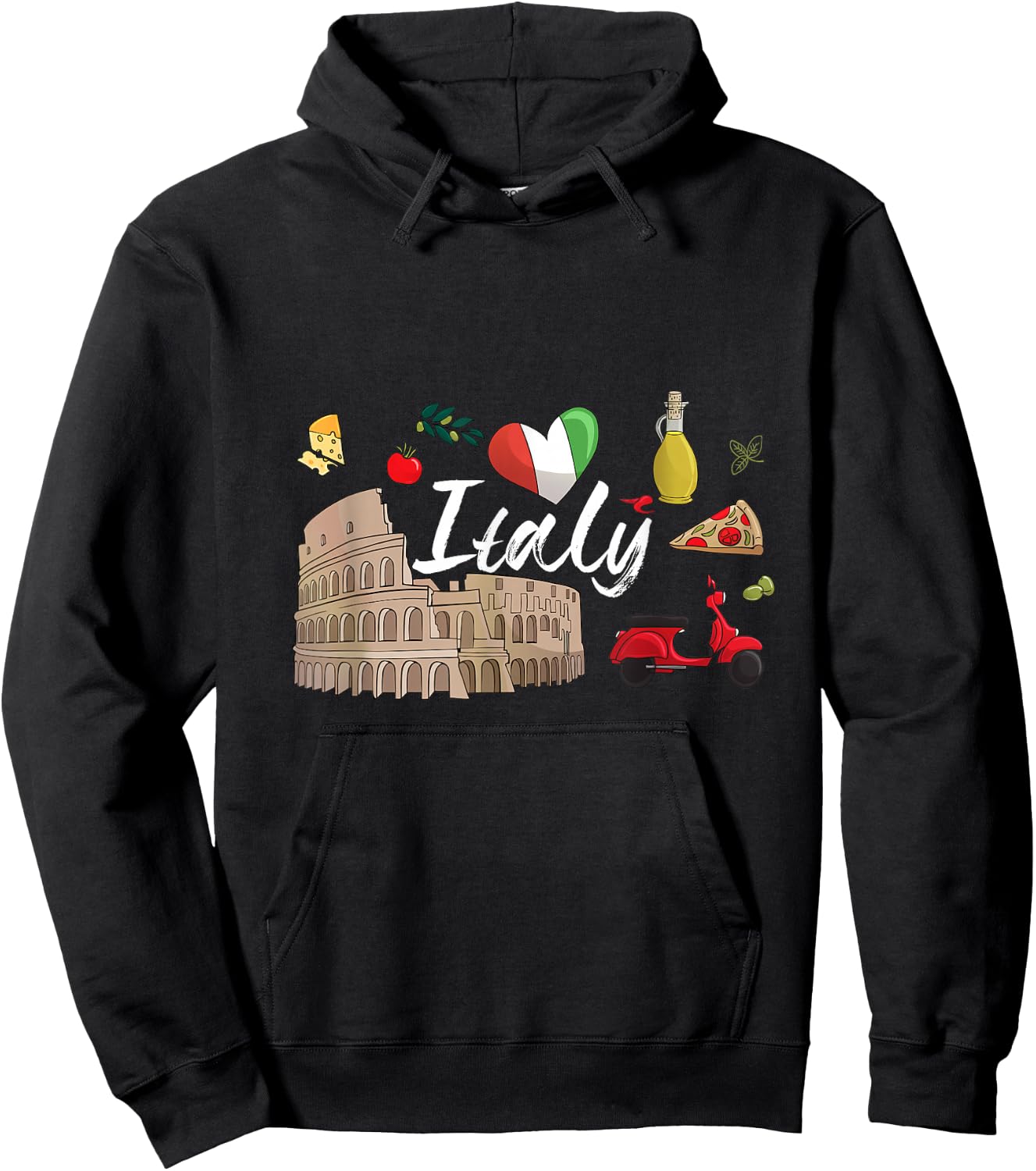 I Love Italy and Everything Italian Culture Italy Hoodie - Hoodie | Black