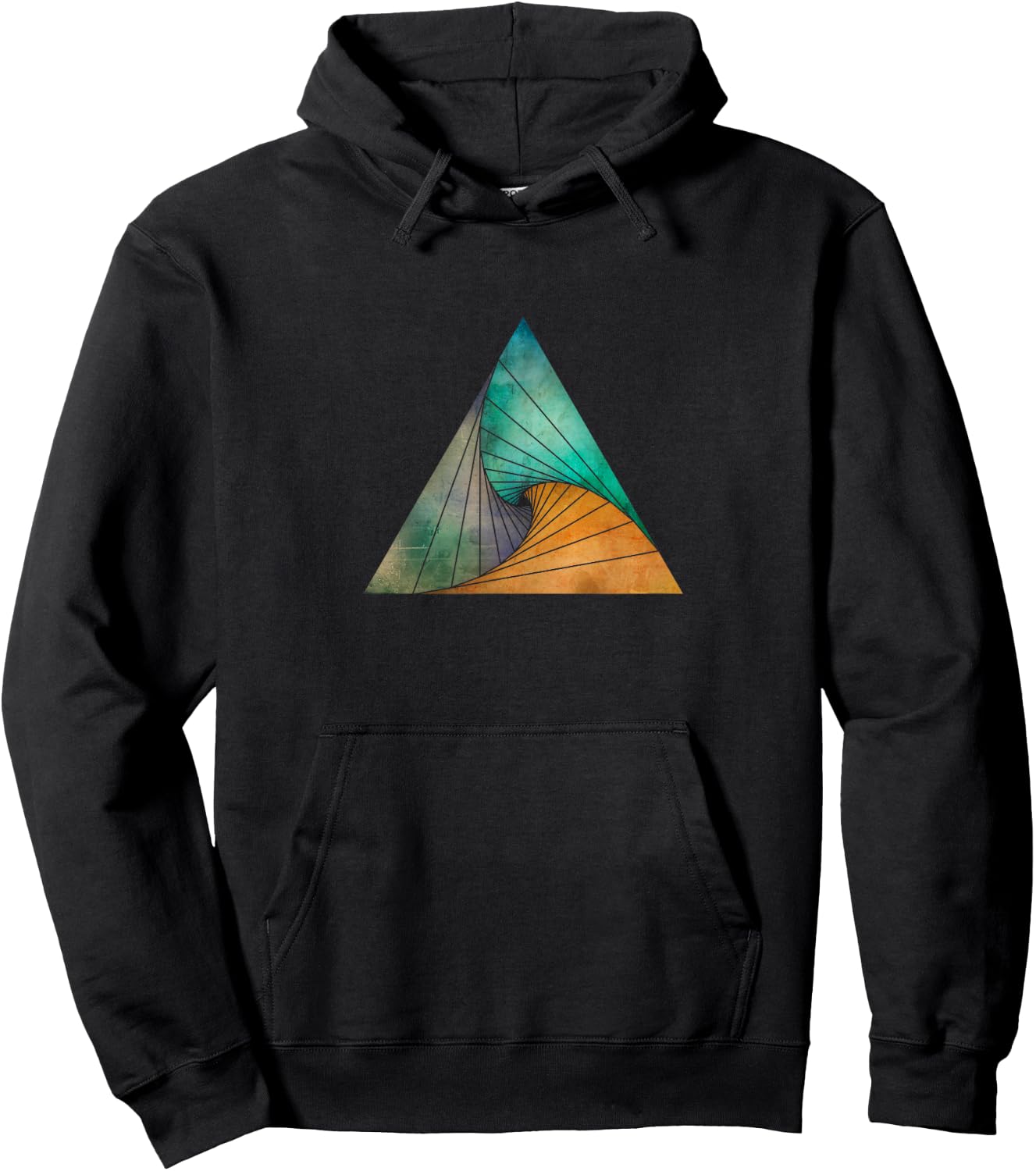 Geometric Swirling Triangle - Abstract Geometry Hoodie - Hoodie | Black