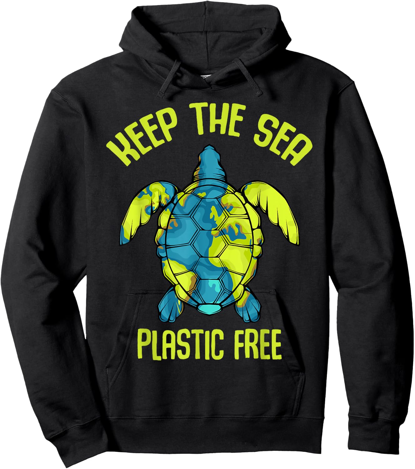 Keep The Sea Plastic Free Turtle Plastic Pollution Problem Hoodie - Hoodie | Black