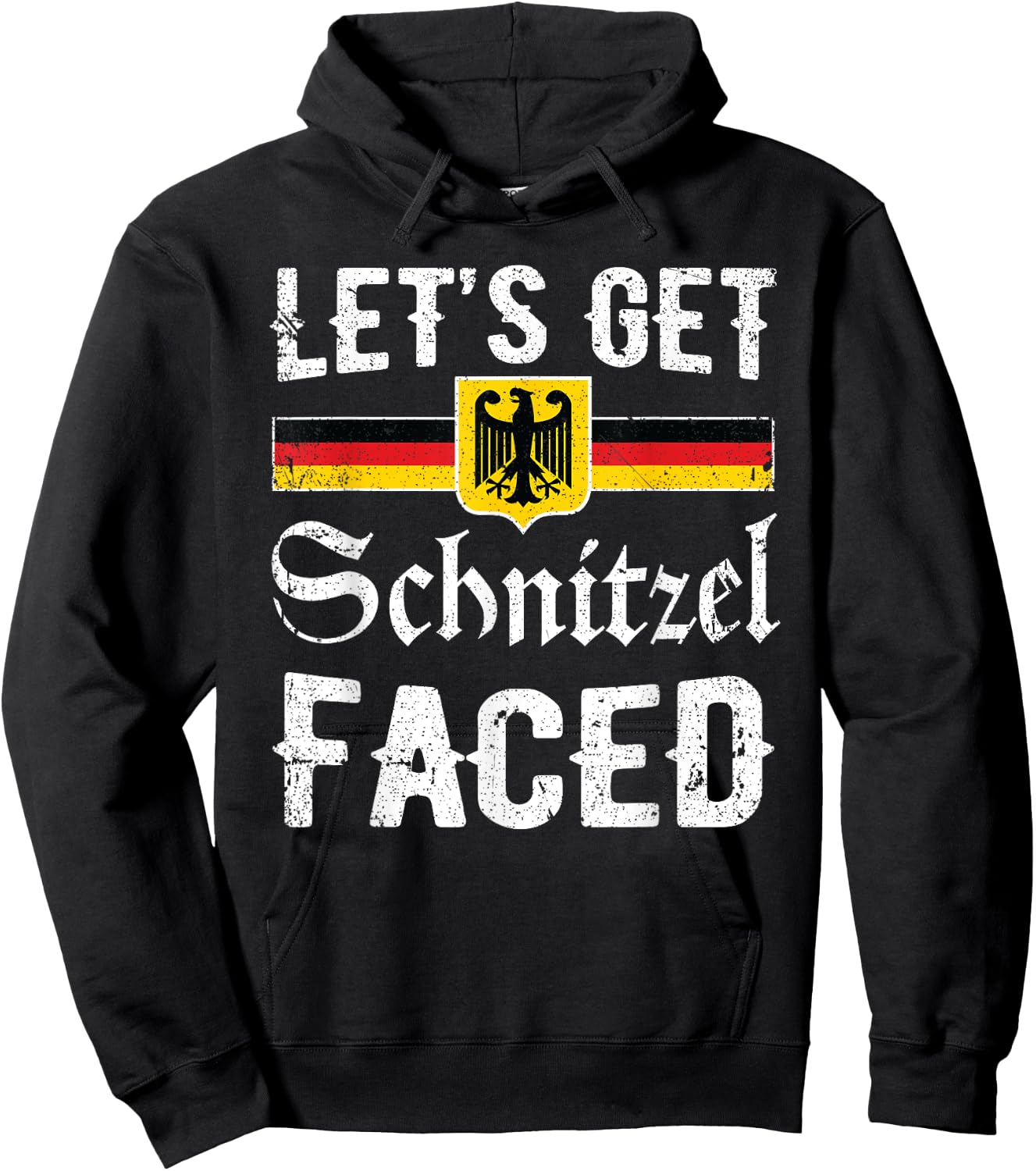 Lets Get Schnitzel Faced Funny Men Women Oktoberfest Hoodie - Hoodie | Black