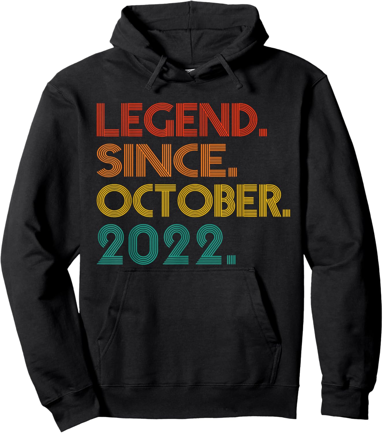 Legend Since October 2022 Men Women 2022 Vintage Birthday Hoodie - Hoodie | Black