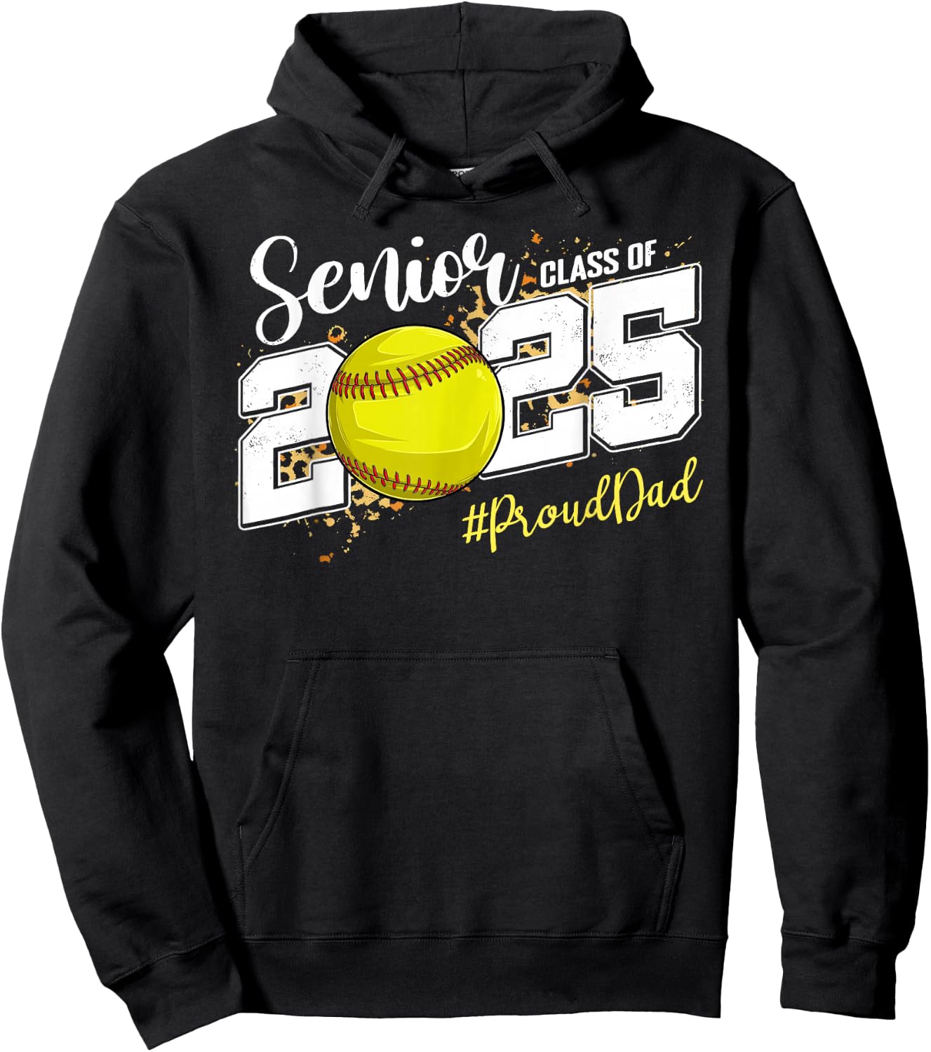 Proud Dad Of A 2025 Senior Softball Graduation Hoodie - Hoodie | Black