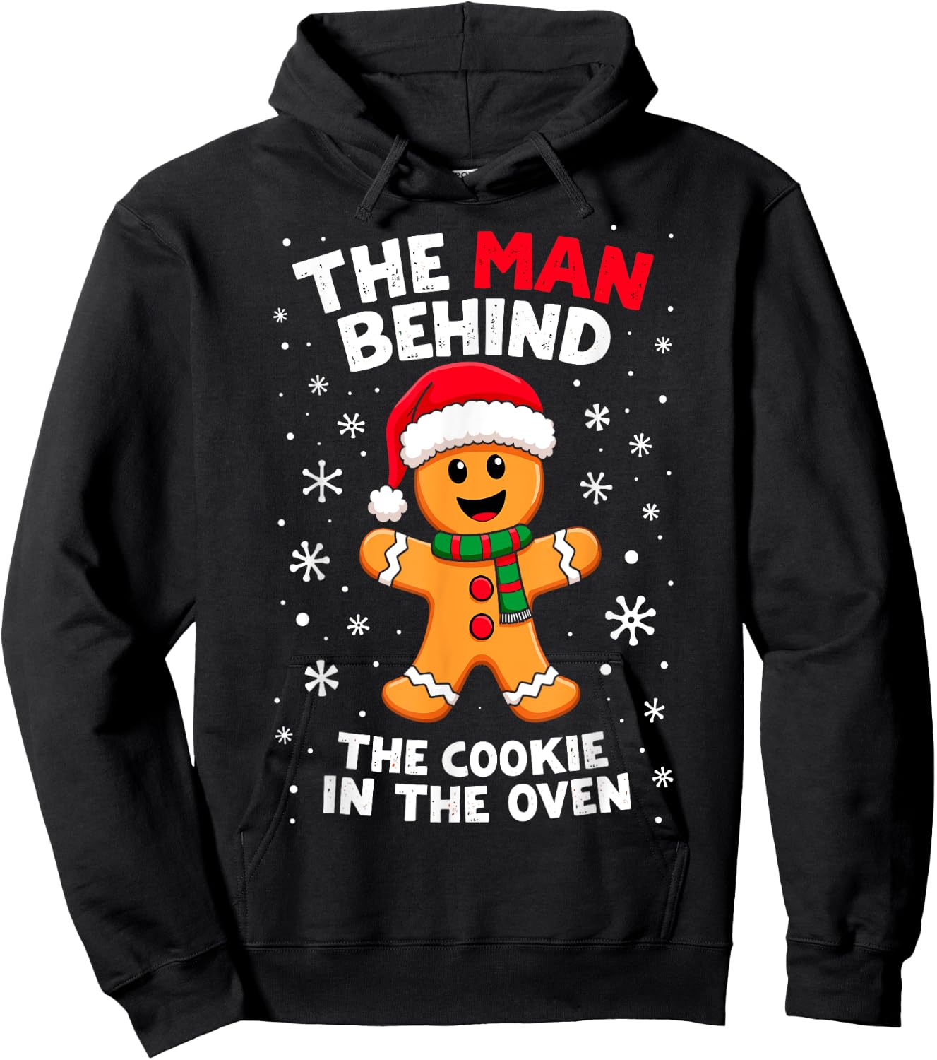 Christmas Funny Gingerbread Joke The Cookie in the Oven Hoodie - Hoodie | Black
