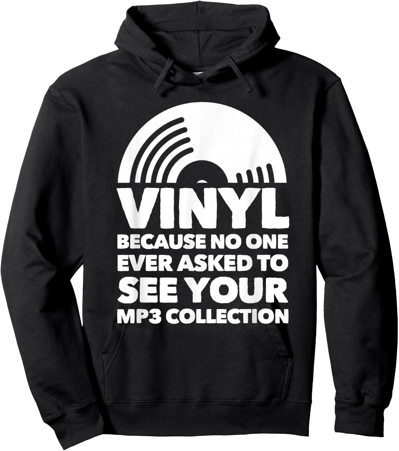Vinyl LP Record - Vinyl Disc Hoodie - Hoodie | Black