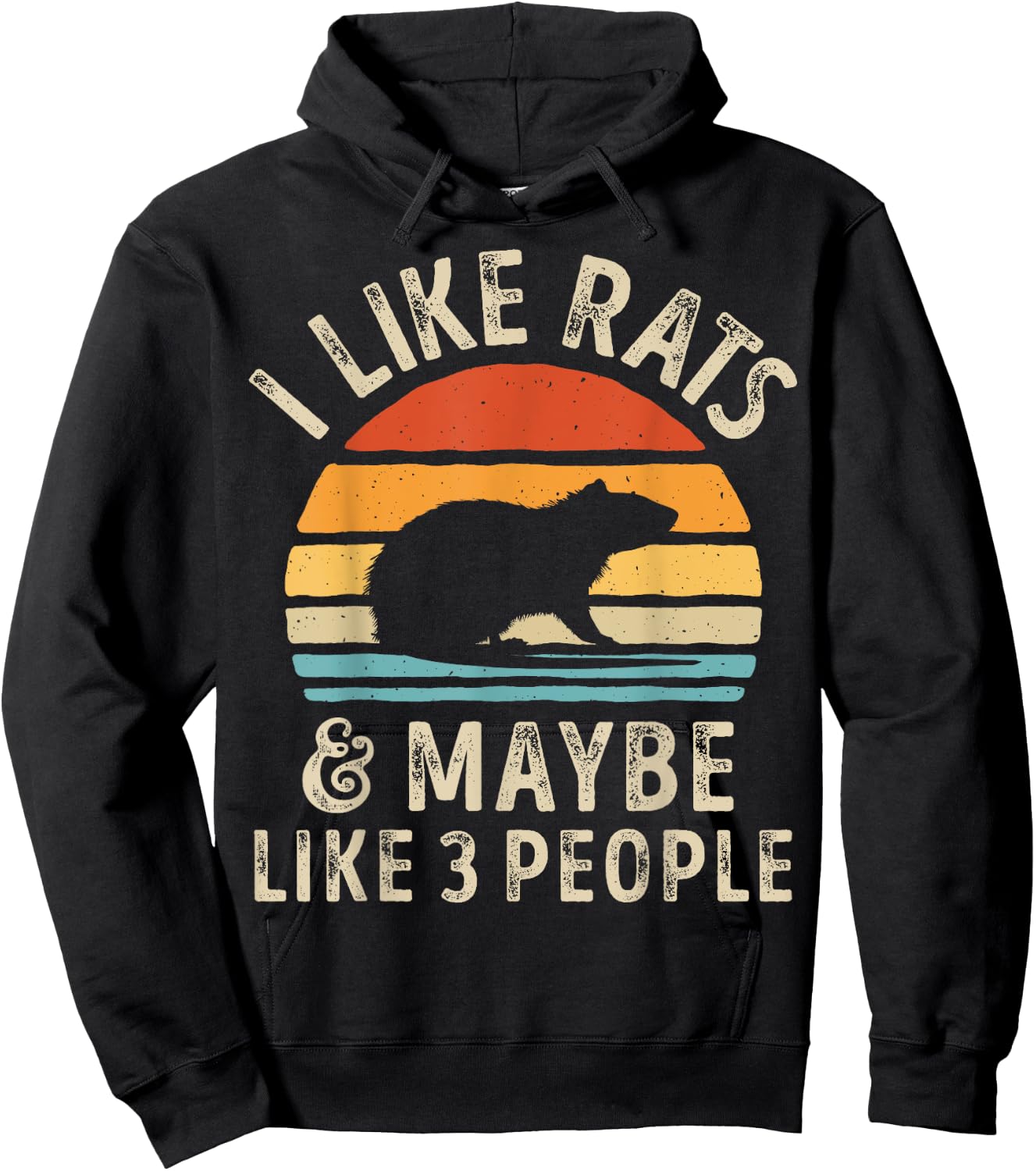 I Like Rats and Maybe 3 People Rat Lover Rodent Retro Men Hoodie - Hoodie | Black
