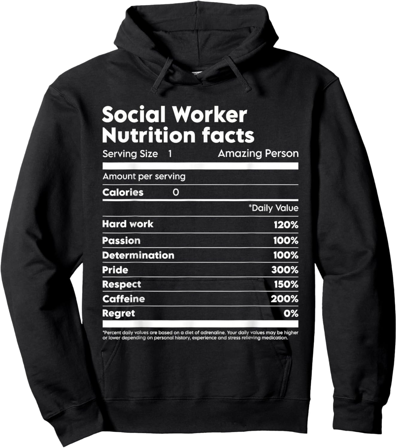 Social Worker Nutrition Facts Hoodie - Hoodie | Black