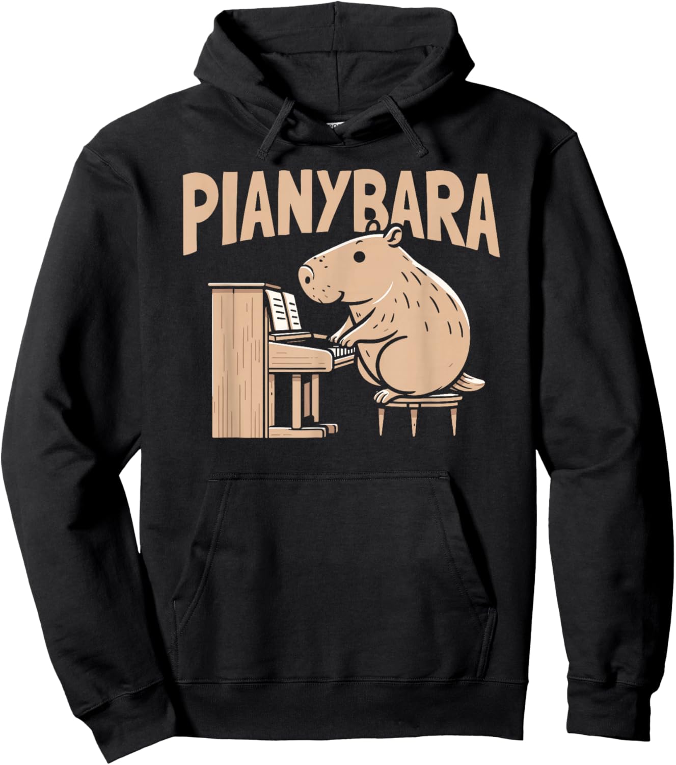 Capybara Piano Pianist Musician - Music Pianybara Hoodie - Hoodie | Black