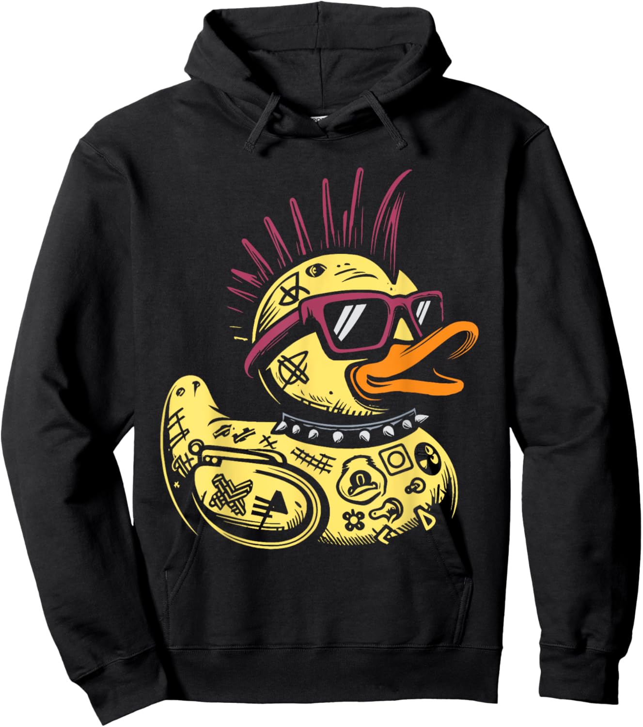 Punk Duck Duckling Punk Rocker Hoodie - Hoodie | Black