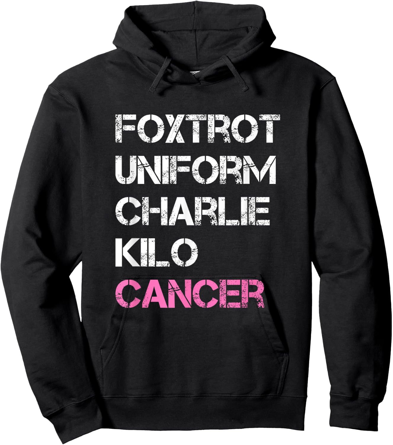 Foxtrot Uniform Charlie Kilo, Fuck Breast Cancer Hoodie - Hoodie | Black