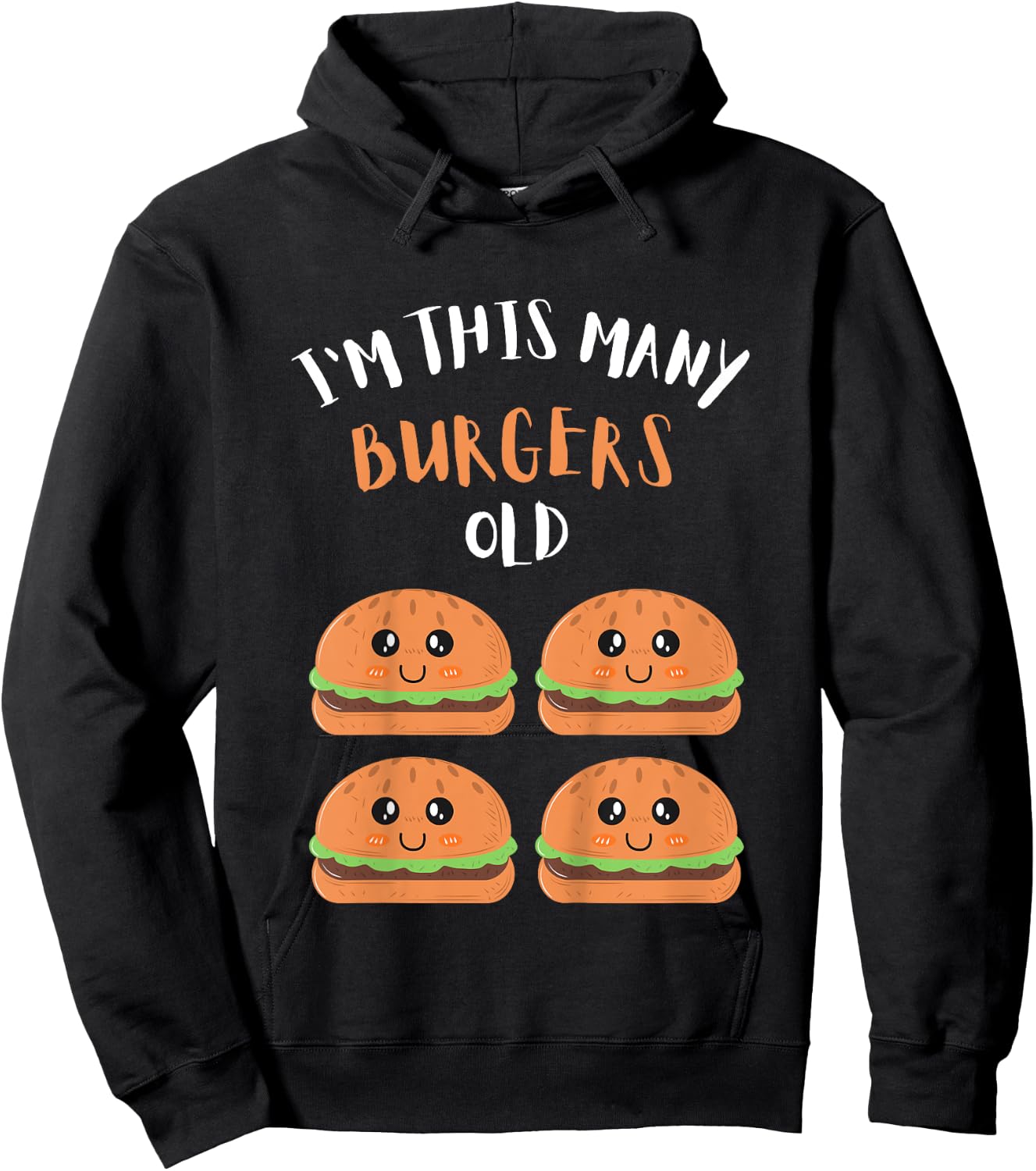 I'm This Many Burgers Old - 4th Birthday 4 Years Old Bday Hoodie - Hoodie | Black