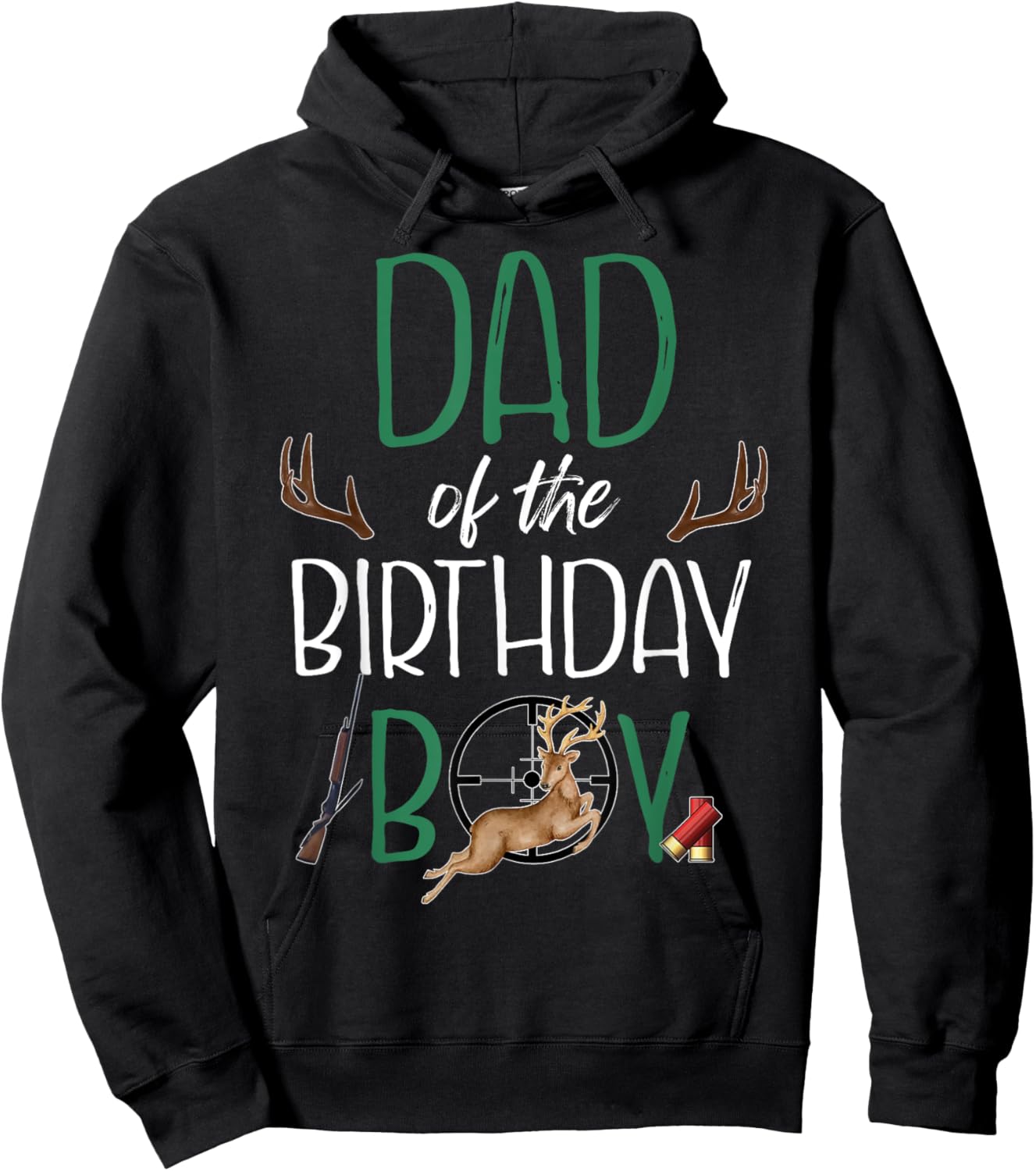 Dad of The Birthday Boy Big One Birthday Deer Hunter Hoodie - Hoodie | Black