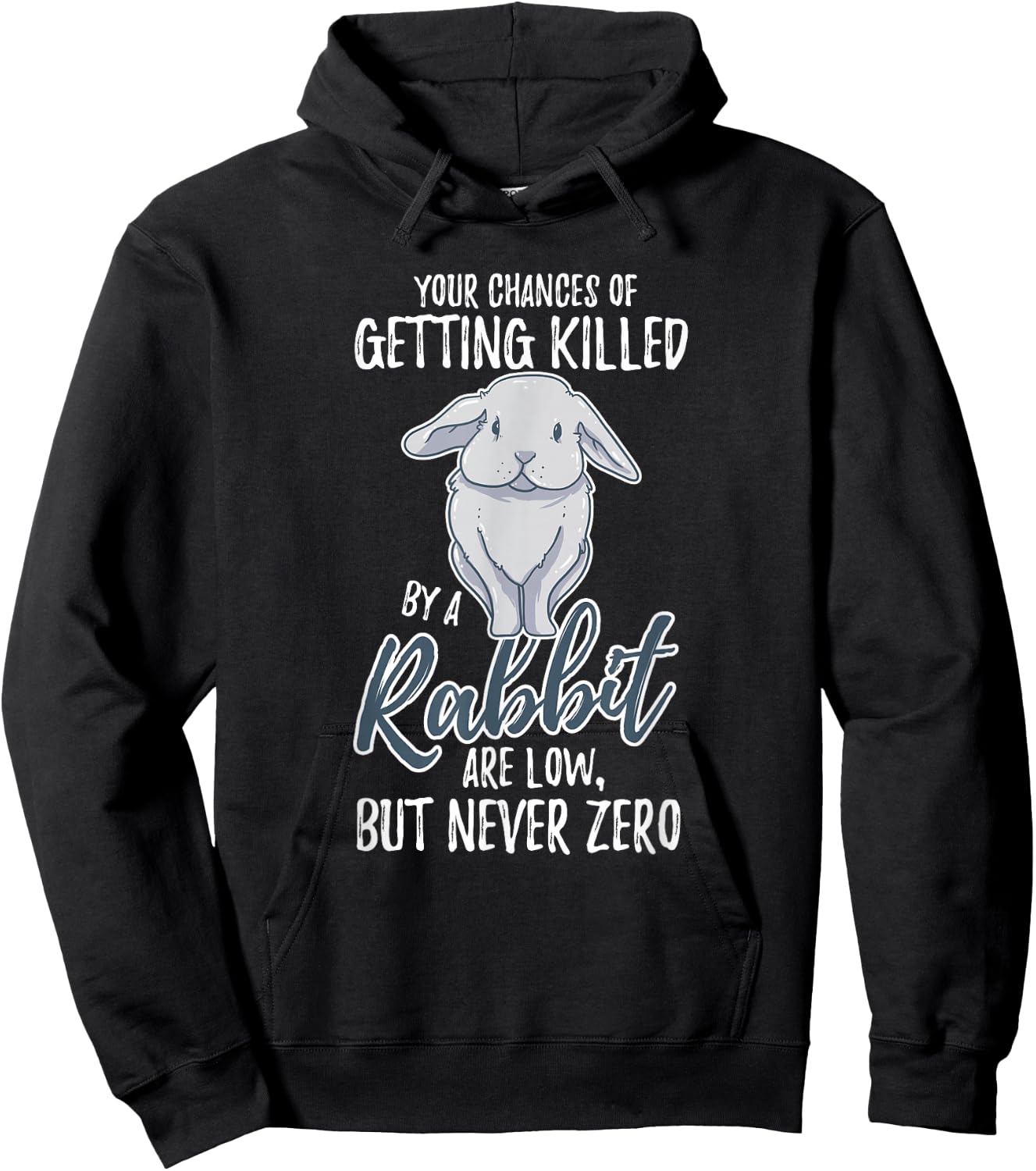 Killed By Rabbit Are Low But Never Zero Bunny Lover Hoodie - Hoodie | Black