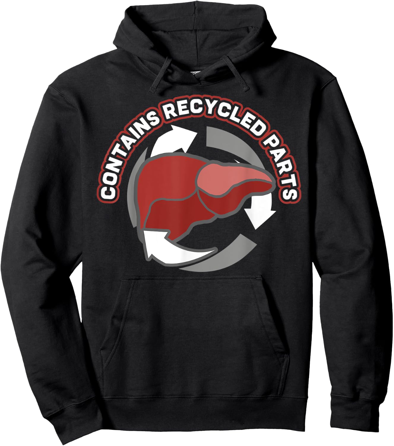Contains Recycled Parts Liver Transplant Survivor designs Hoodie - Hoodie | Black