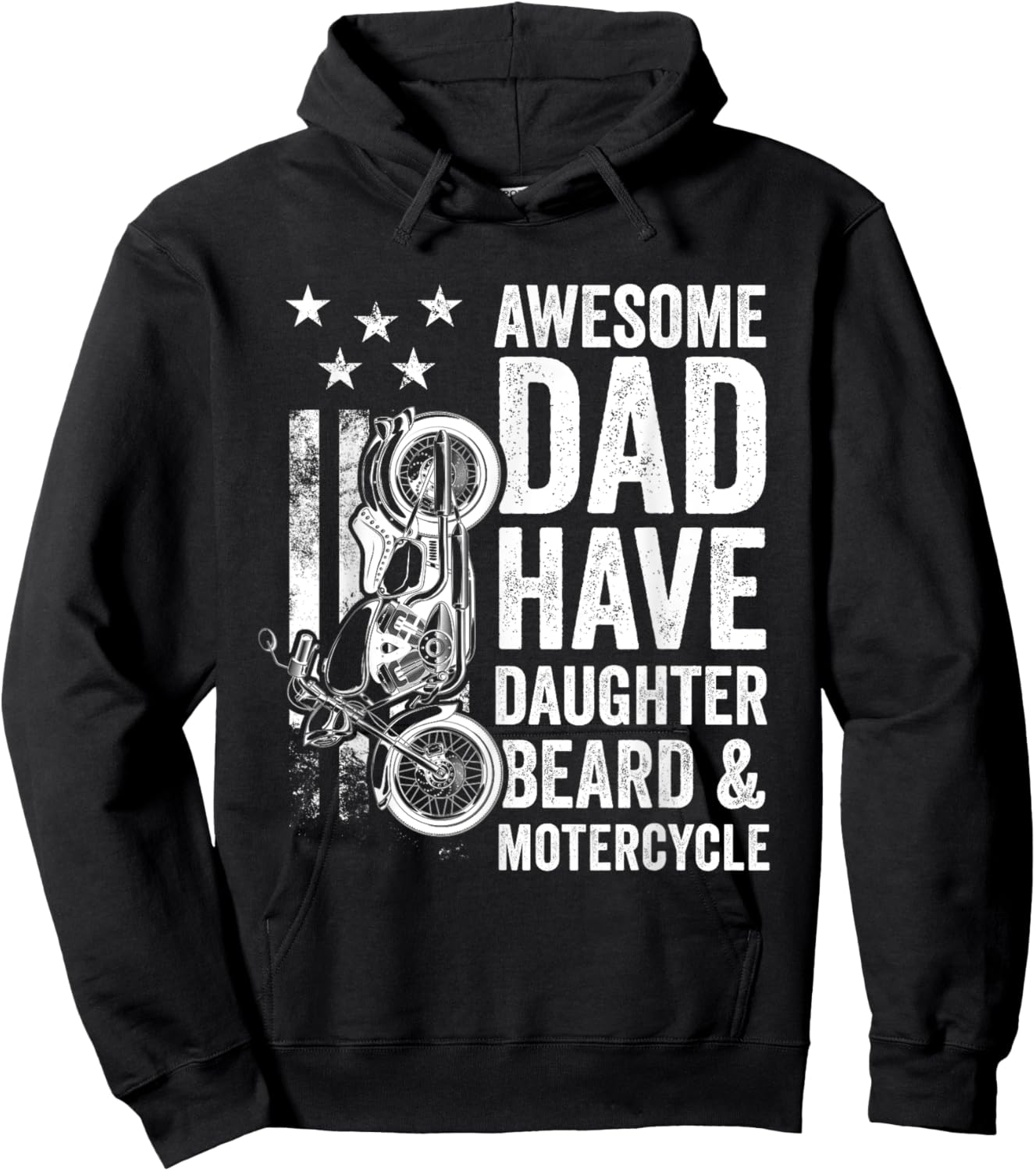 Awesome Dads Have Daughters And Motorcycle Father's Day Hoodie - Hoodie | Black