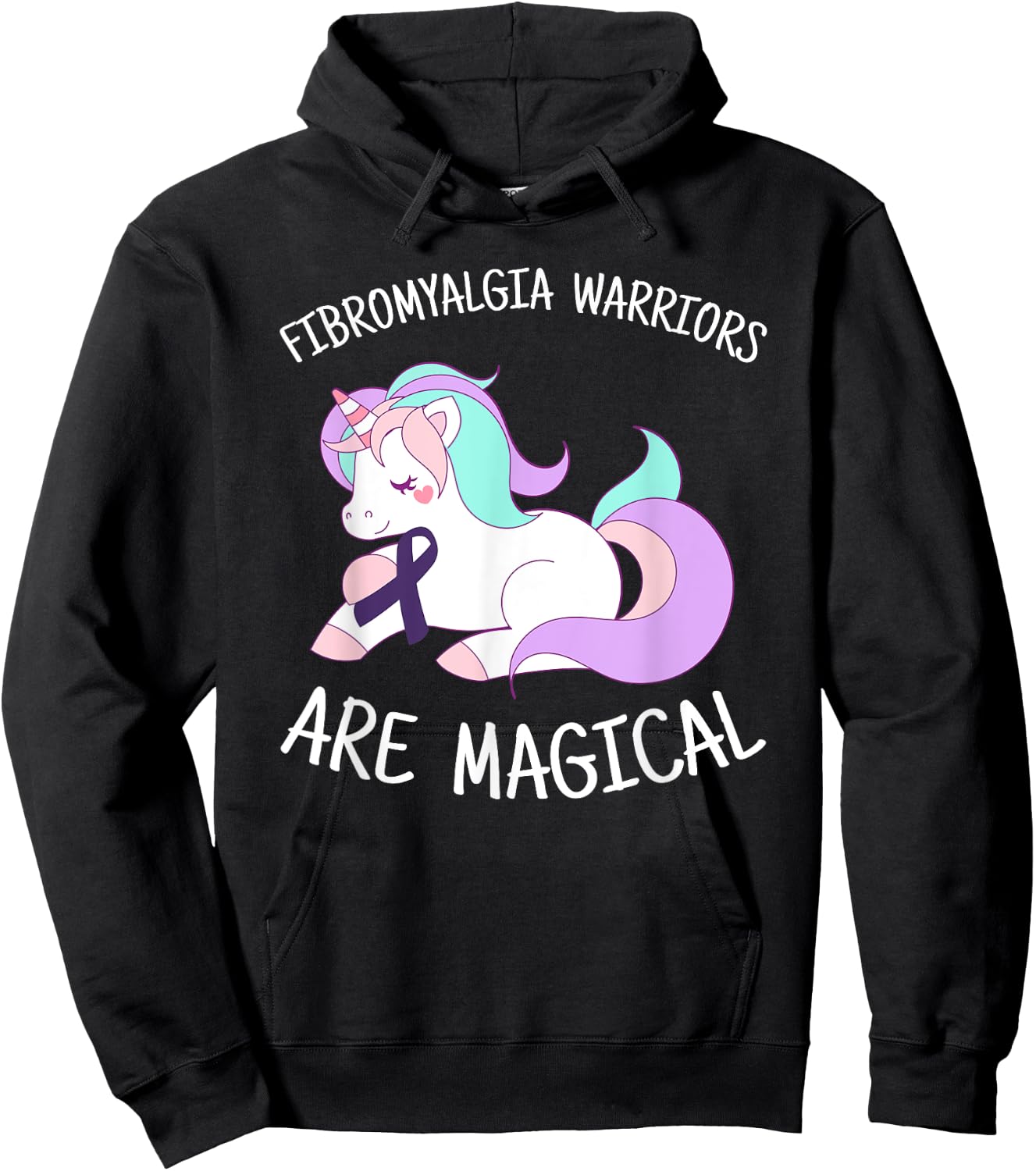 Unicorn Fibromyalgia Warriors Are Magical, Fibro Awareness Hoodie - Hoodie | Black