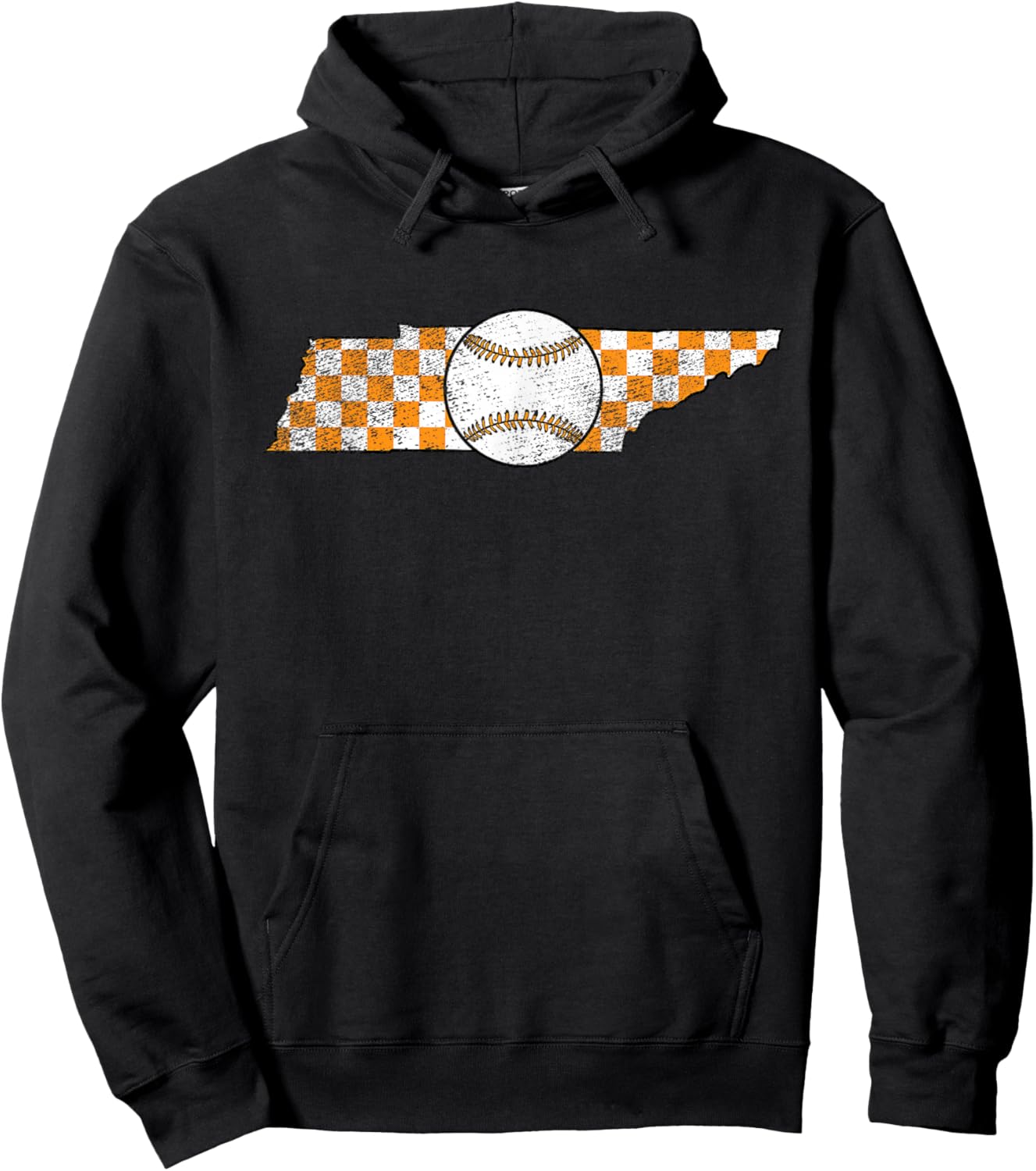 Volunteer State Tennessee Checkerboard Baseball Tennessee Hoodie - Hoodie | Black