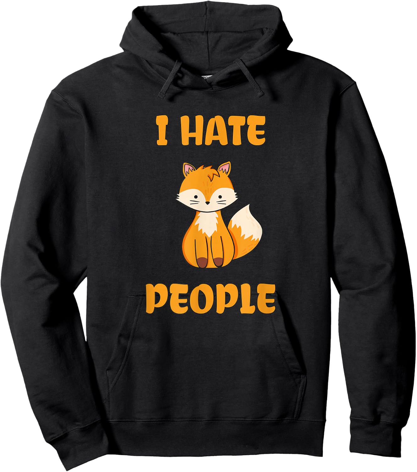 I Hate People Funny Fox Hoodie - Hoodie | Black