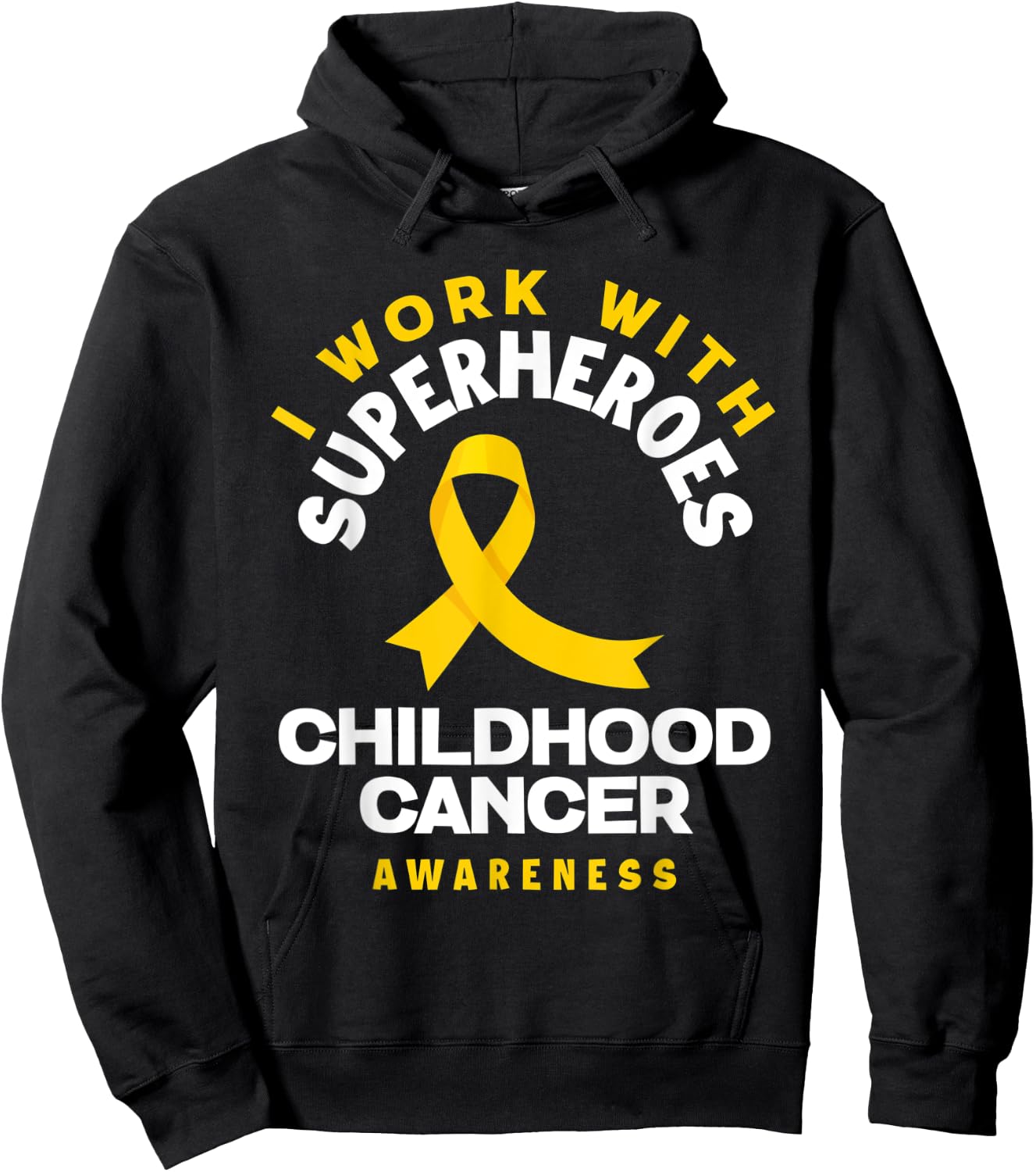 I Work With Superheroes Nurse Oncologist Childhood Cancer Hoodie - Hoodie | Black