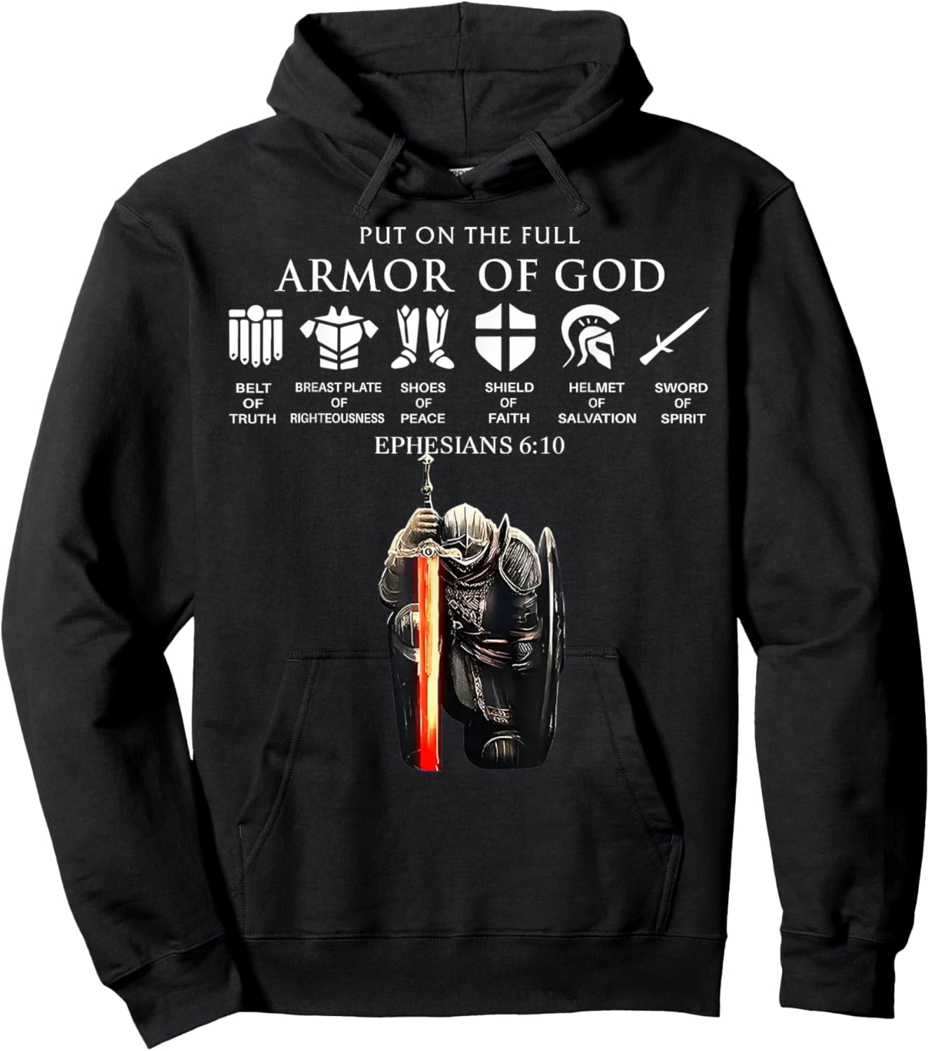 Put On The Full Armor Of God Hoodie - Hoodie | Black