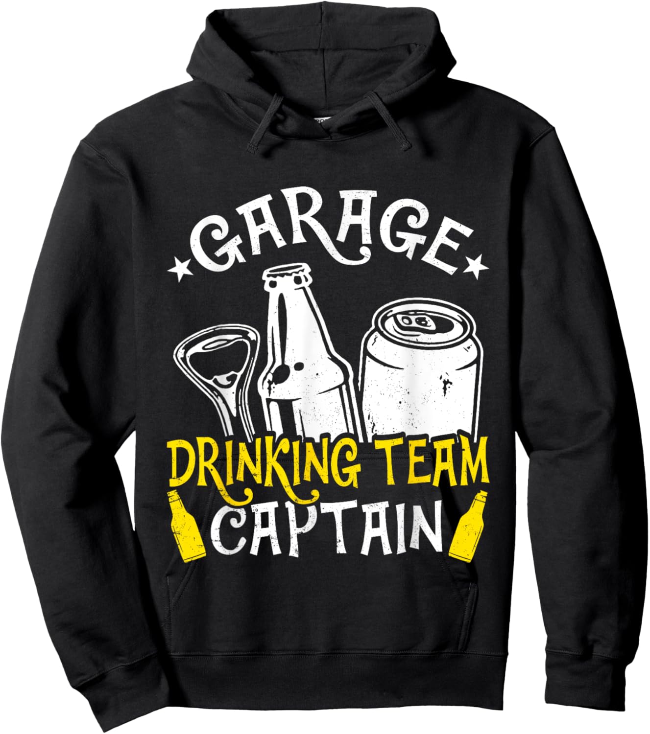 Beer Garage Drinkers Drinking Funny Team Captain Men Dad Hoodie - Hoodie | Black