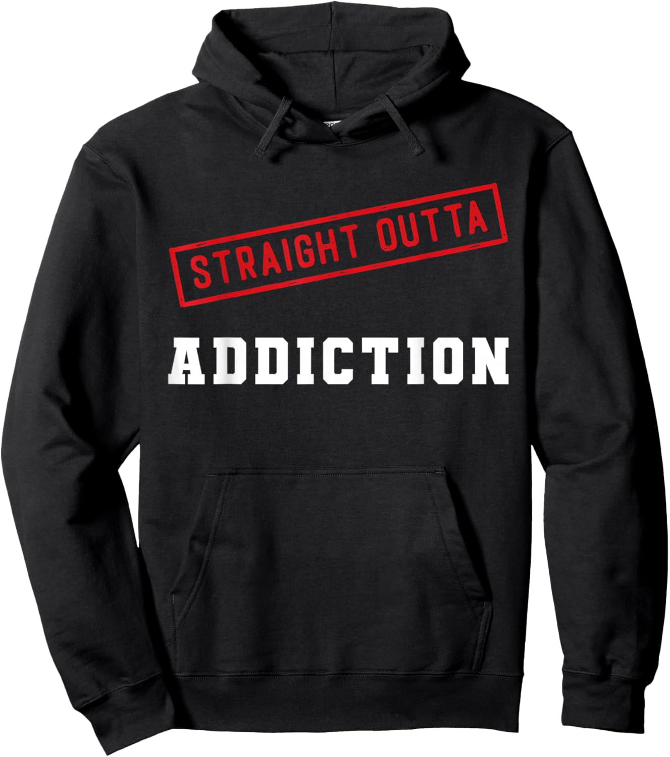 Straight Outta Addiction Graduation Sobriety Recovery Hoodie - Hoodie | Black