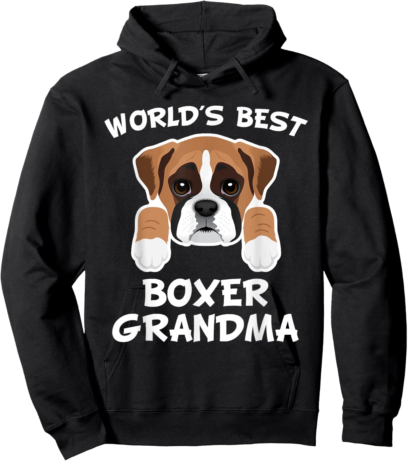 World's Best Boxer Grandma Dog Granddog Women Hoodie - Hoodie | Black