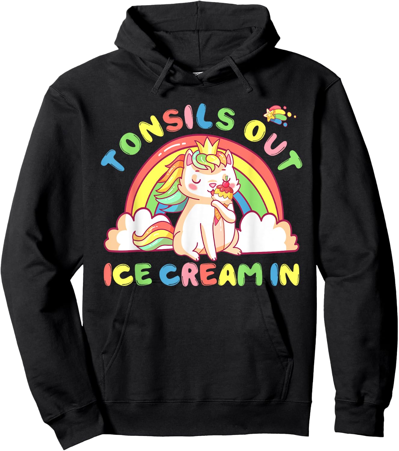 Tonsil Out Ice Cream In Tonsil Removal Surgery Recovery gift Men Women Kids Hoodie - Hoodie | Black