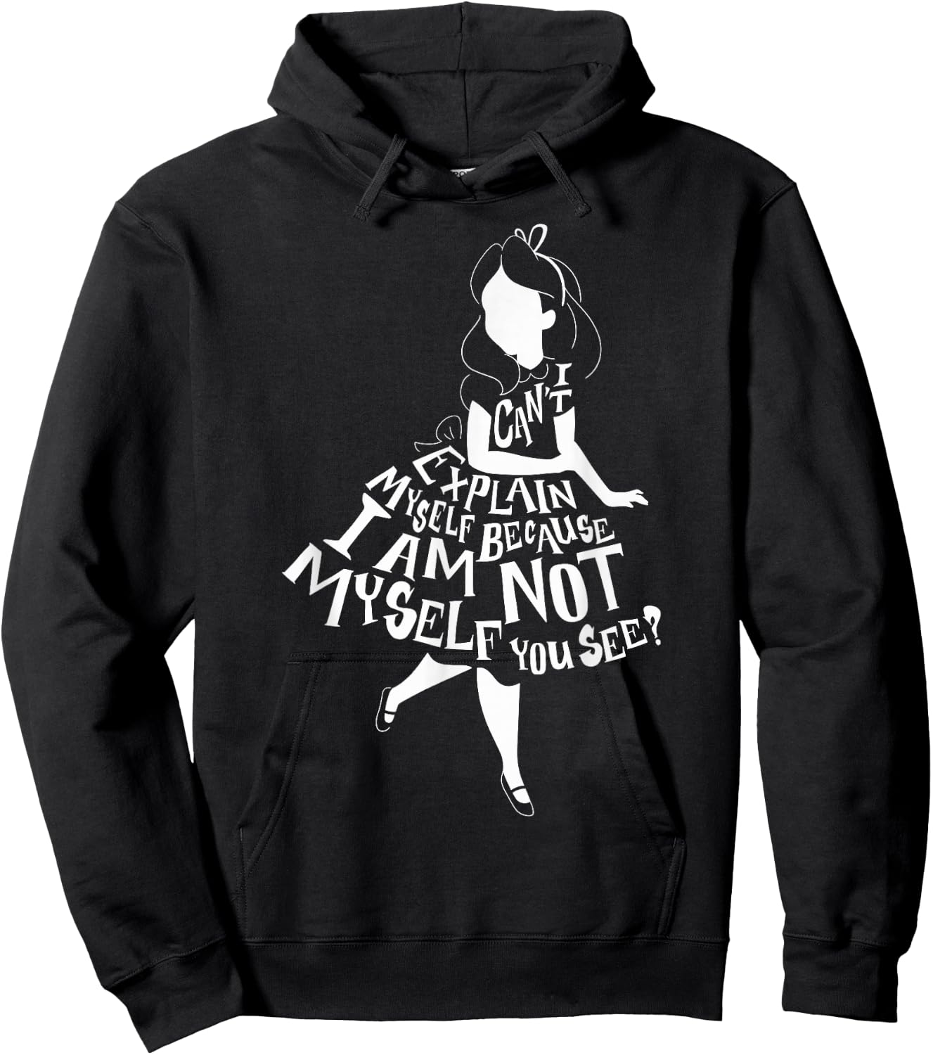 Disney Alice in Wonderland I Can't Explain Myself Text Fill Small Hoodie - Hoodie | Black