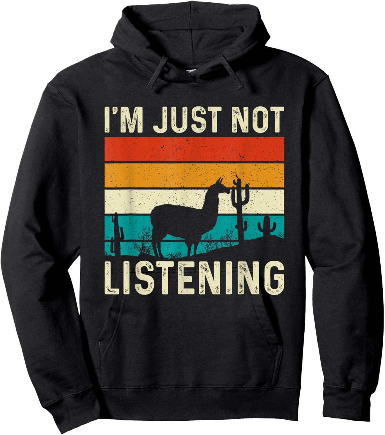 I'm Just Not Listening Alpaca Hoodie - Hoodie | Black