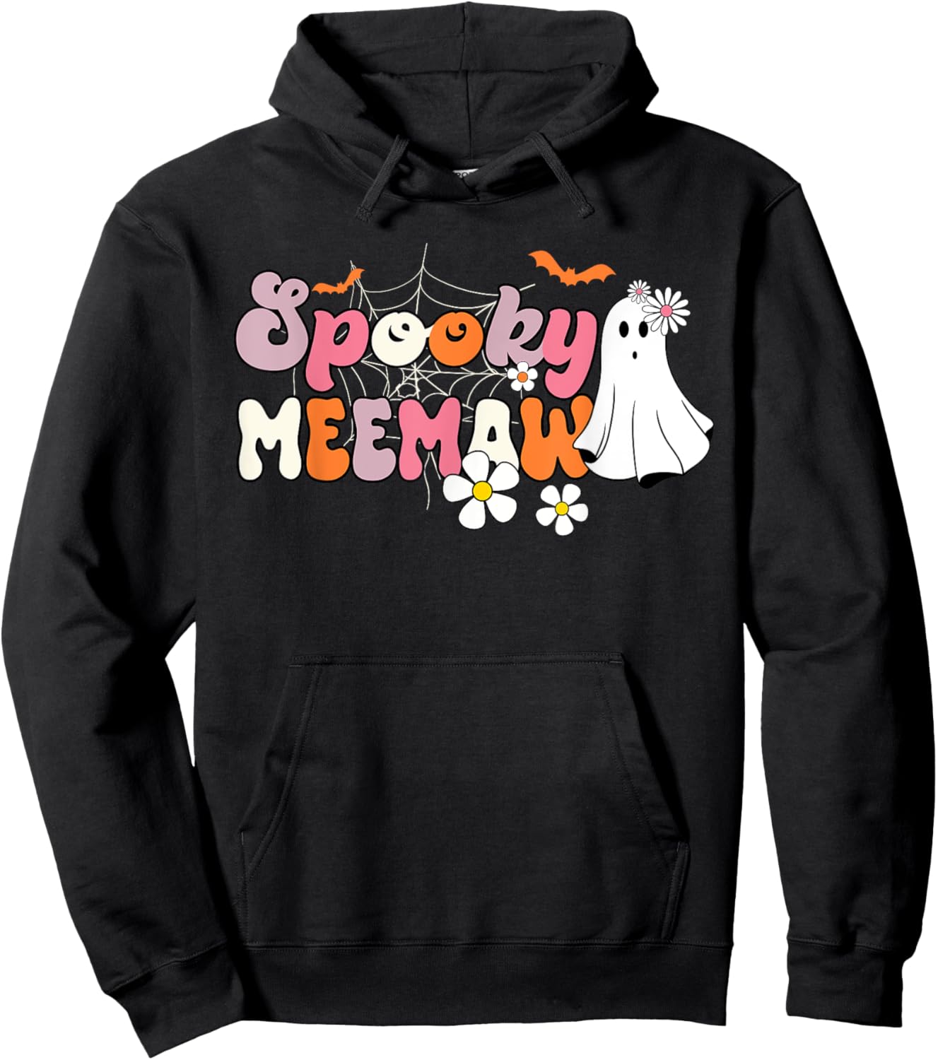 Groovy One Spooky Meemaw Mama Grandma Witch Mom Halloween Hoodie - Hoodie | Black